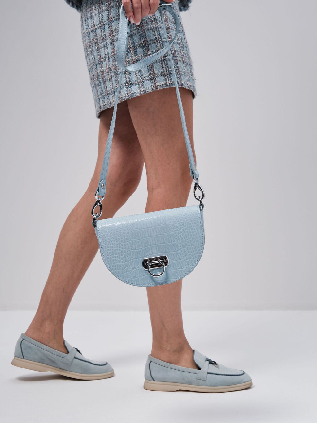 Сумка кожаная Azaro 31032 голубая вода