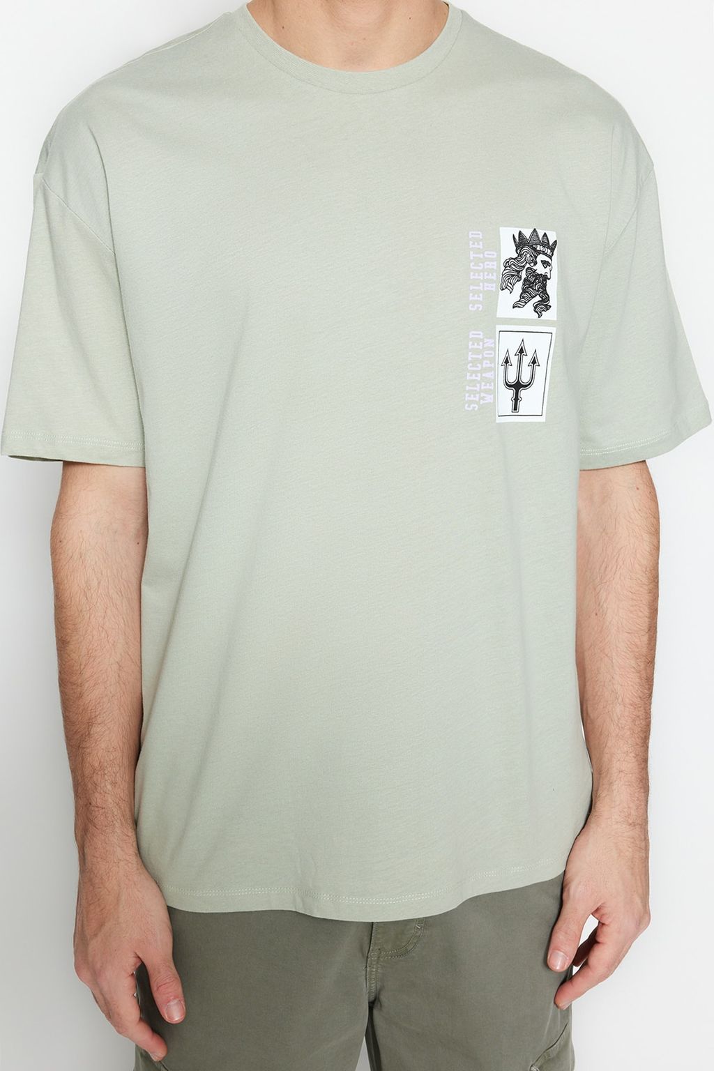 TRENDYOL MAN Lacivert Oversize/Genis Kesim K?sa Kollu Sanat Bask?l? 100% Pamuklu T-Shirt TMNSS21TS3559 - Trendyolmilla фото 26