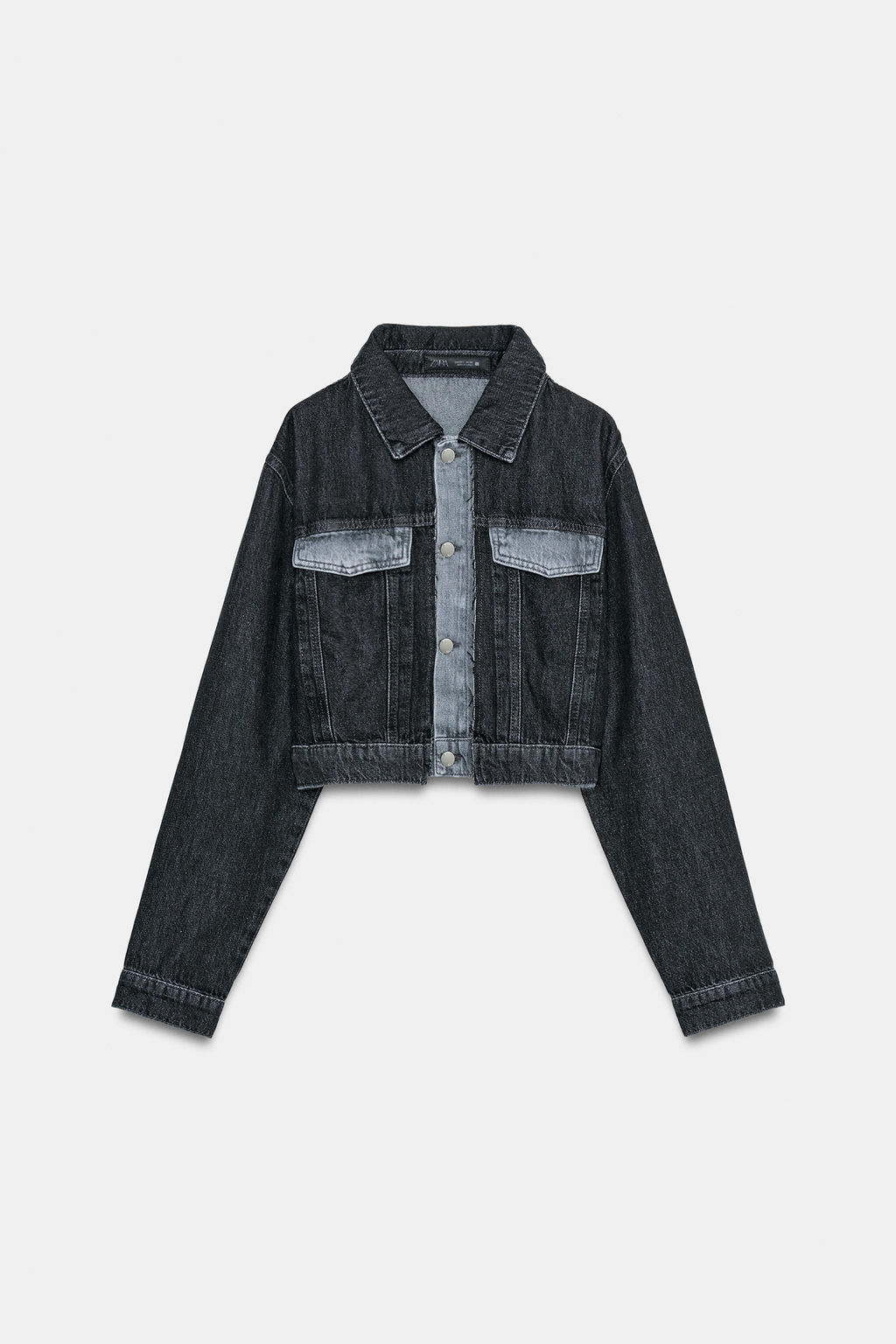 CAZADORA Z1975 CORTA DENIM CONTRASTE / Gris - Zara фото 9