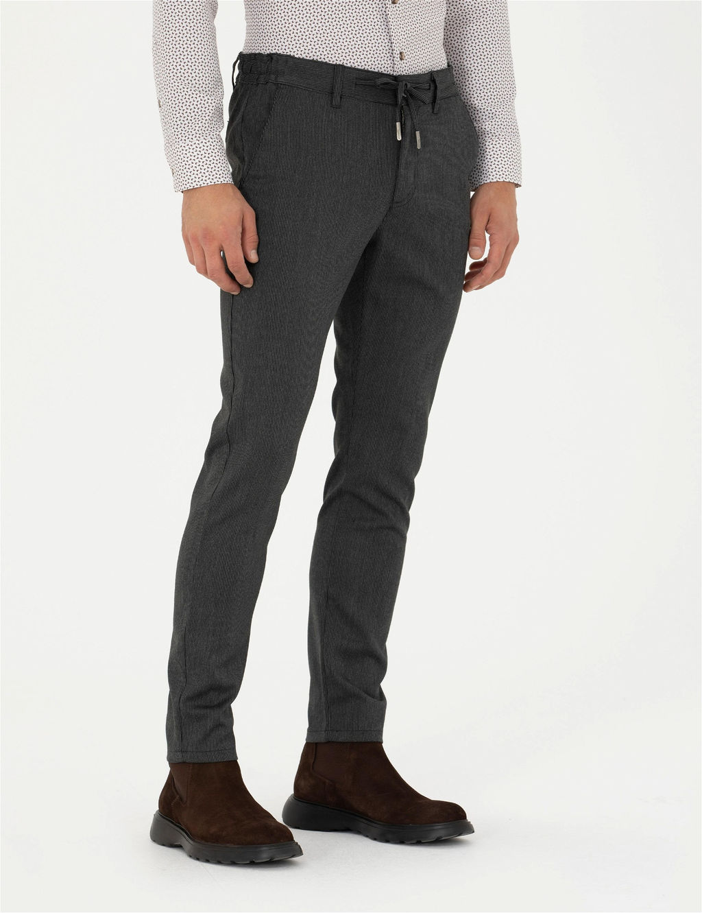 Antrasit Slim Fit Kanvas Pantolon - Pierre cardin фото 2