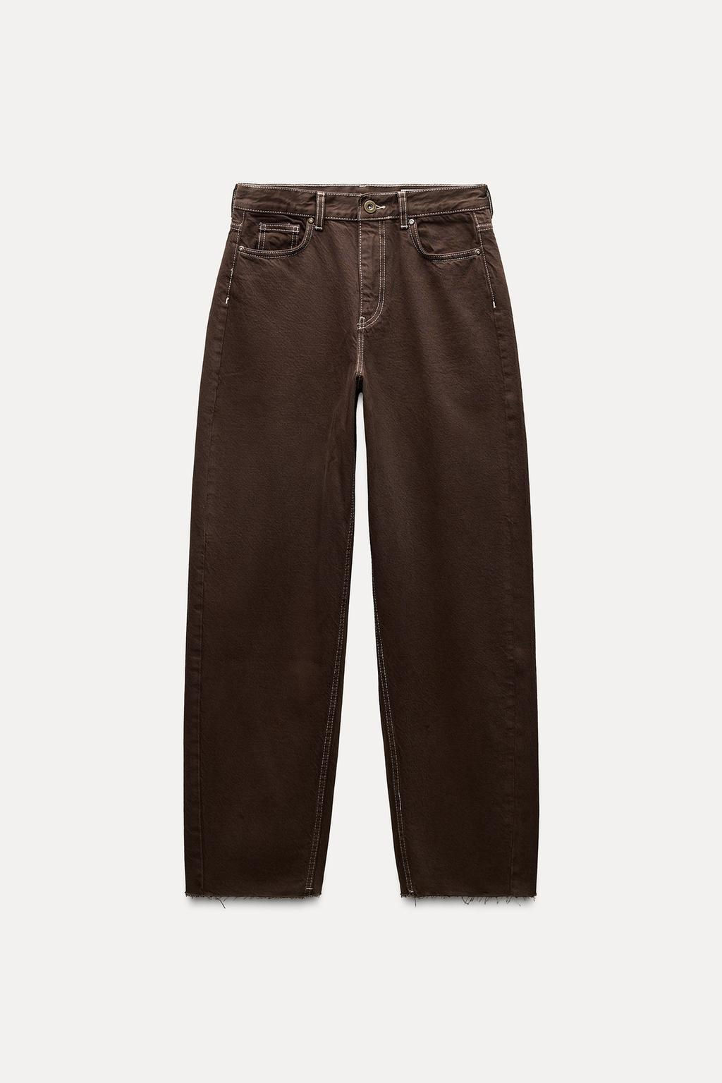 ZW COLLECTION BALLOON MID-WAIST JEANS - Zara фото 6