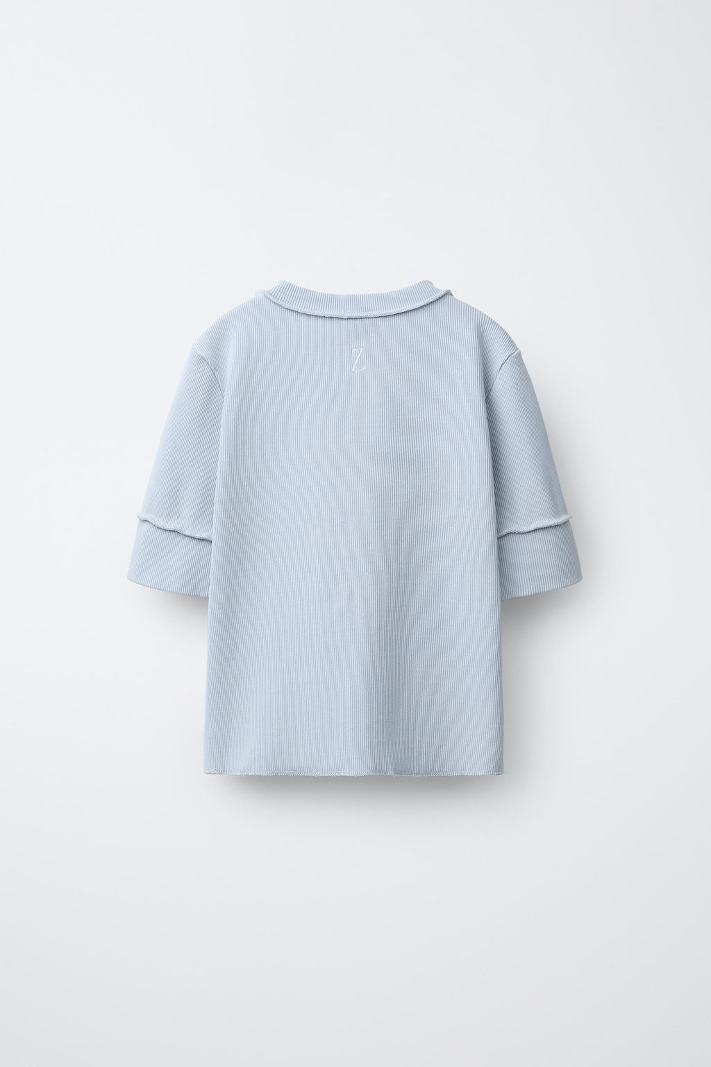 CAMISETA OVERLOCK BOTONES / Azul claro - Zara фото 3
