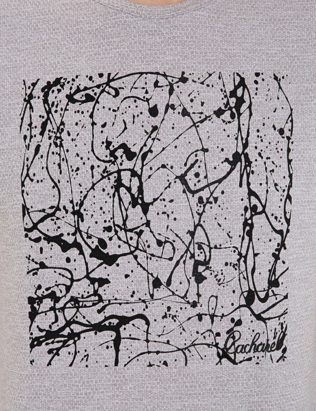 Серая футболка узкого кроя с круглым вырезом - Cacharel фото 11