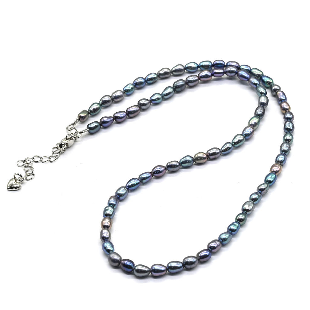 Жемчужные бусы овал 6*8мм цвет розовый, 41см Радуга камня  фото 5