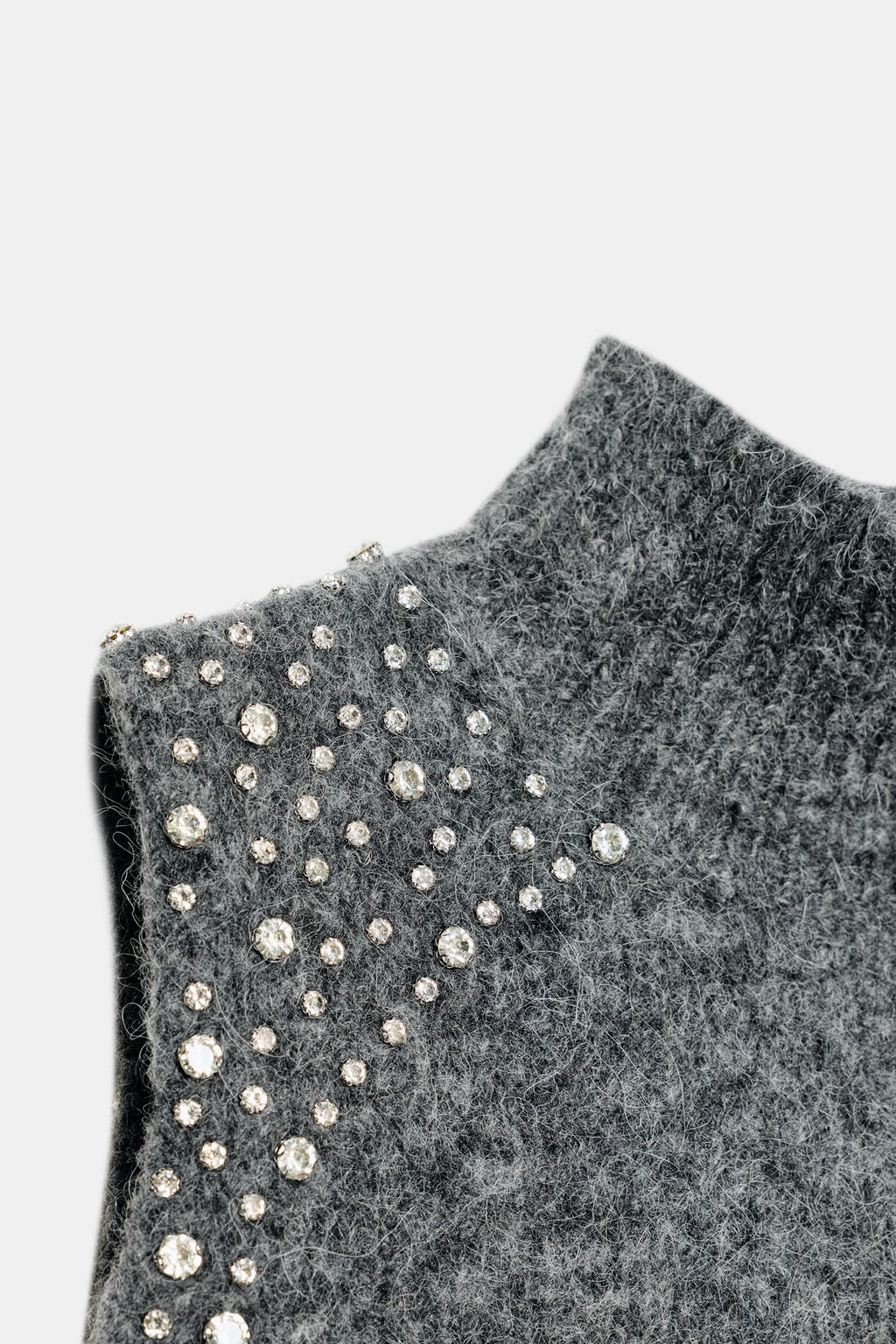 WOOL BLEND TOP WITH RHINESTONE BEADS - Zara фото 7