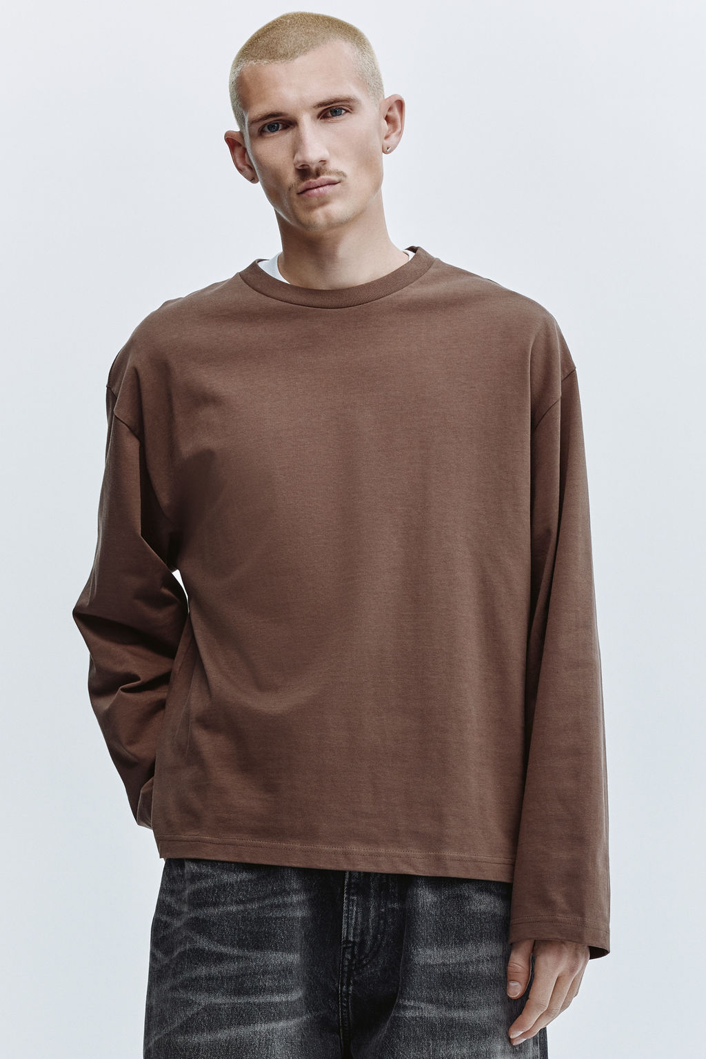 Camiseta de punto de manga larga Oversized Fit - H&m фото 4