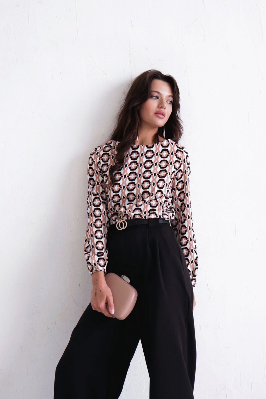 Блуза прямого силуэта с вырезом лодочка - Martichelli фото 14