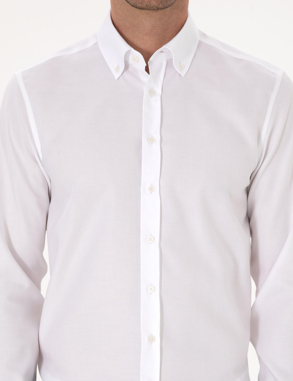 Beyaz Slim Fit Uzun Kollu Basic G_mlek - Cacharel фото 6