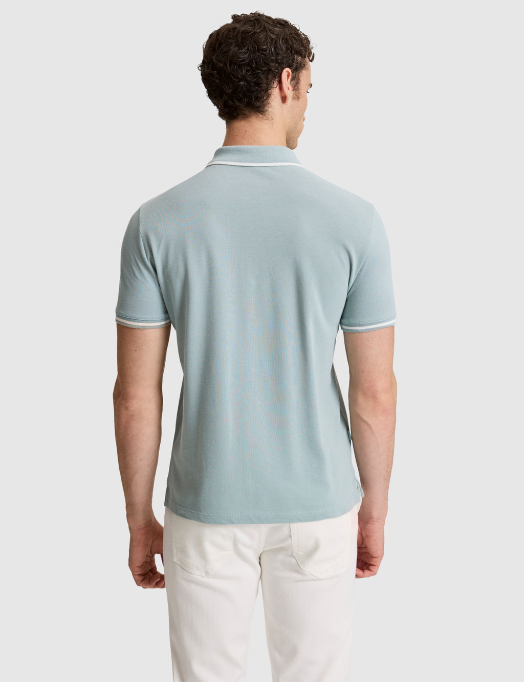 Koyu Mint Slim Fit %100 Pamuk Fermuarl_ Polo Yaka Ti__rt