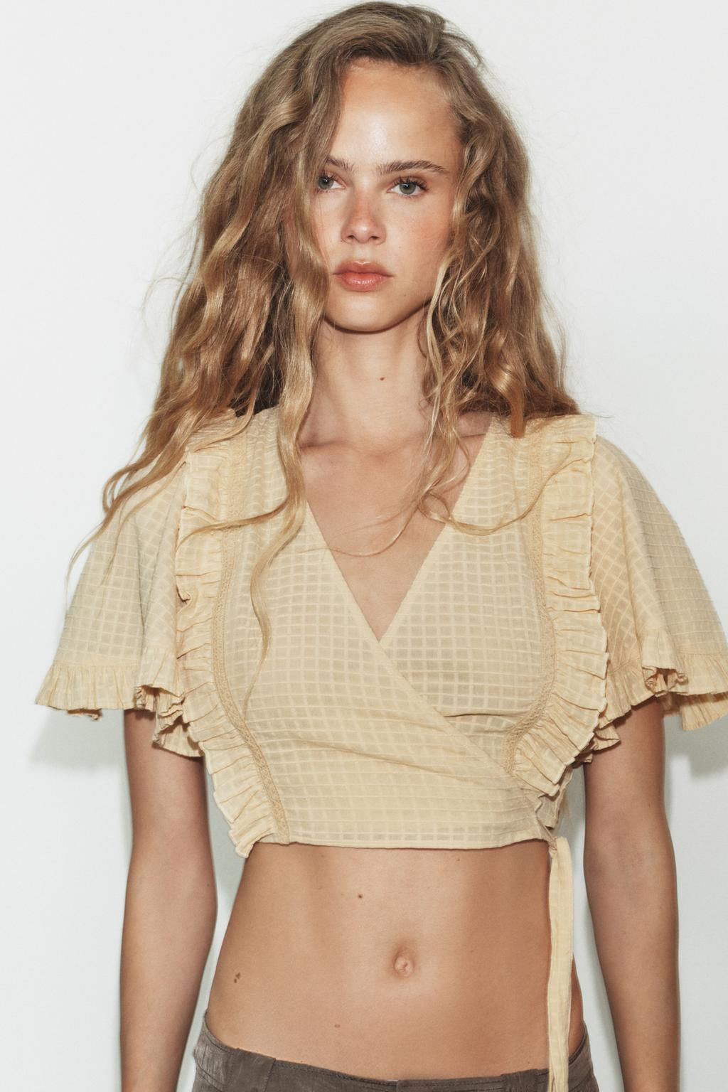 STRUCTURED CROSSOVER CROP TOP - Zara фото 2