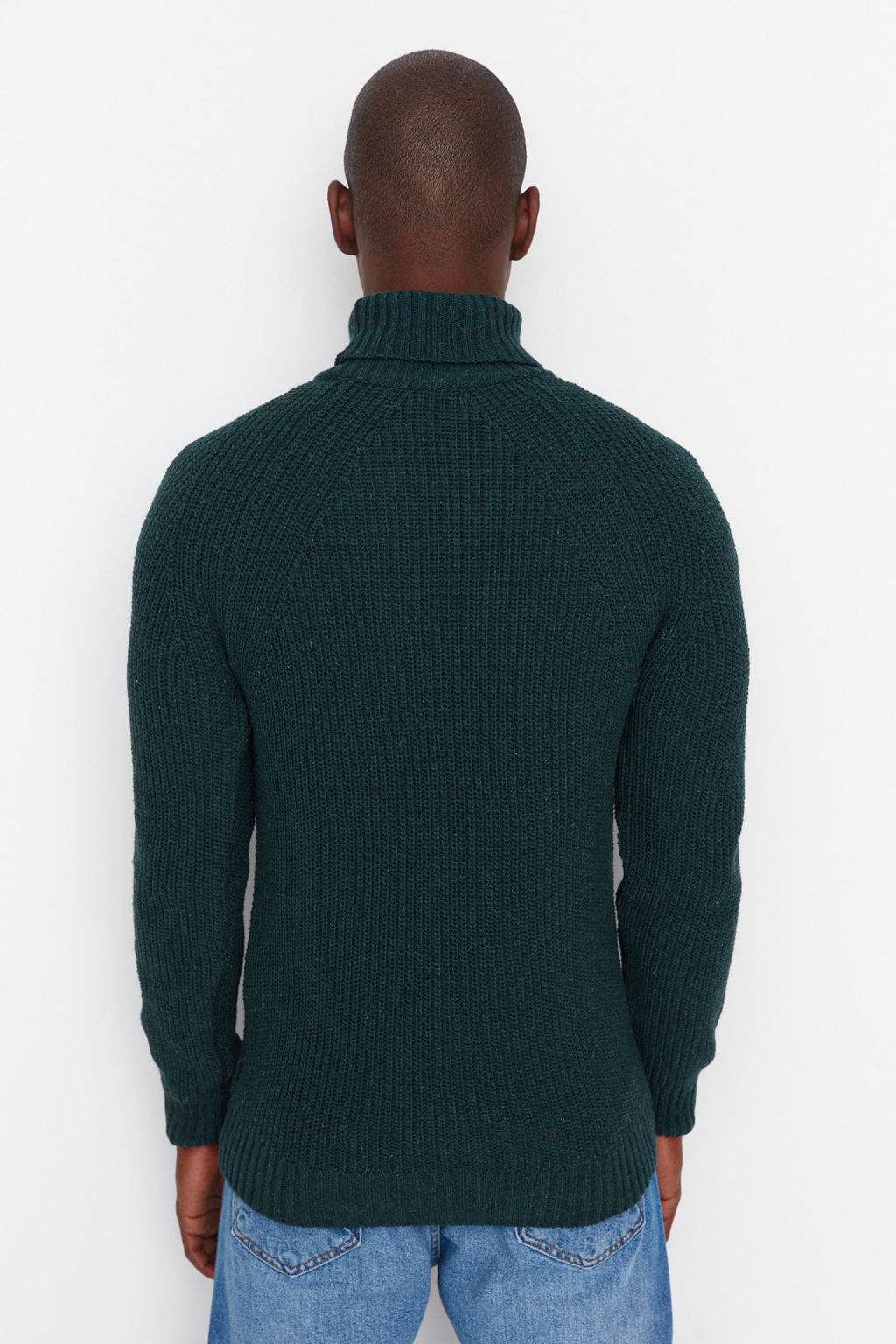 Trendyolmilla Man Ekru Slim Fit Yunlu Bal?kc? Yaka Reglan Kol Basic Triko Kazak TMNAW21KZ0404 фото 13