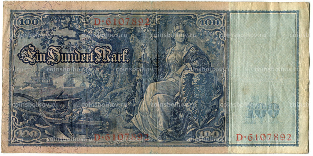 Банкнота 100 марок 1910 года Германия