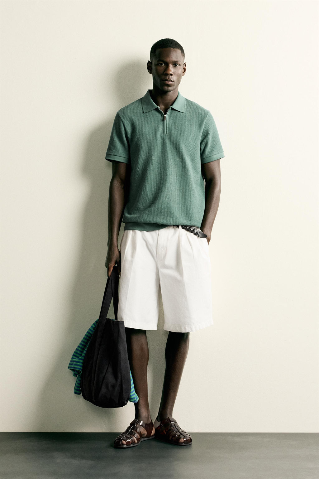 POLO REGULAR FIT CREMALLERA / Verde