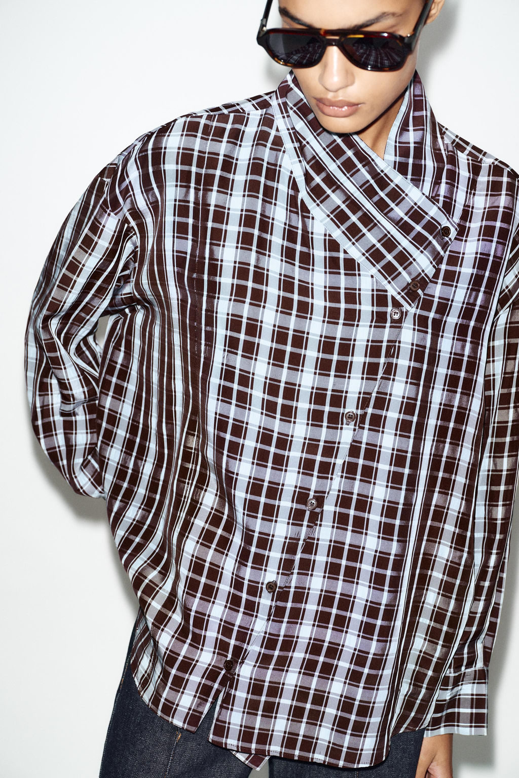 CHECK WRAP SHIRT - Zara фото 11