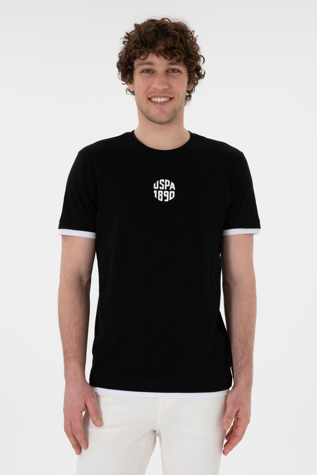 Erkek Regular Fit Bisiklet Yaka Siyah Ti__rt Sepette S_rpriz _ndirim