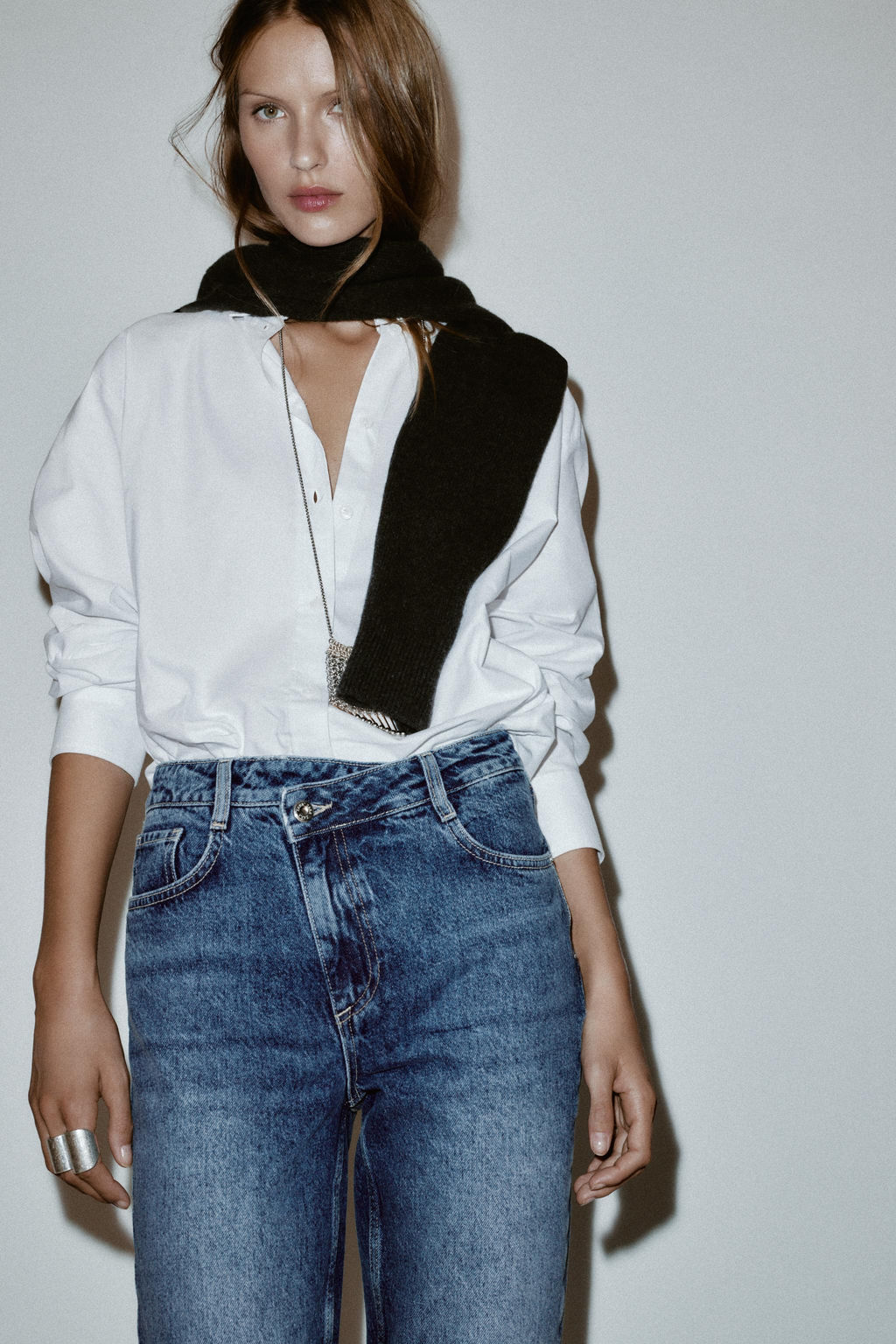 JEANS Z.09 STRAIGHT HIGH-WAIST CROSS-OVER WAISTBAND - Zara фото 3