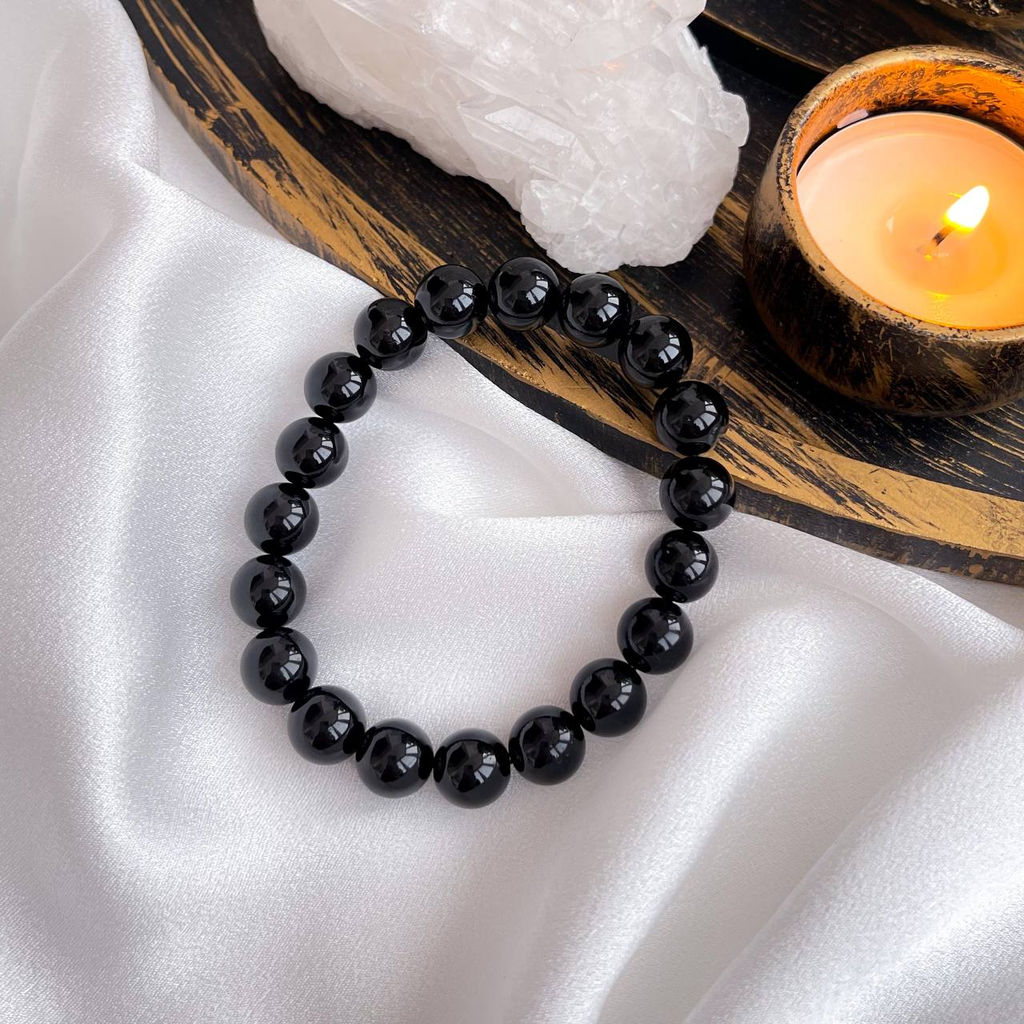 Браслет из черного Турмалина "Шерл" 17 см