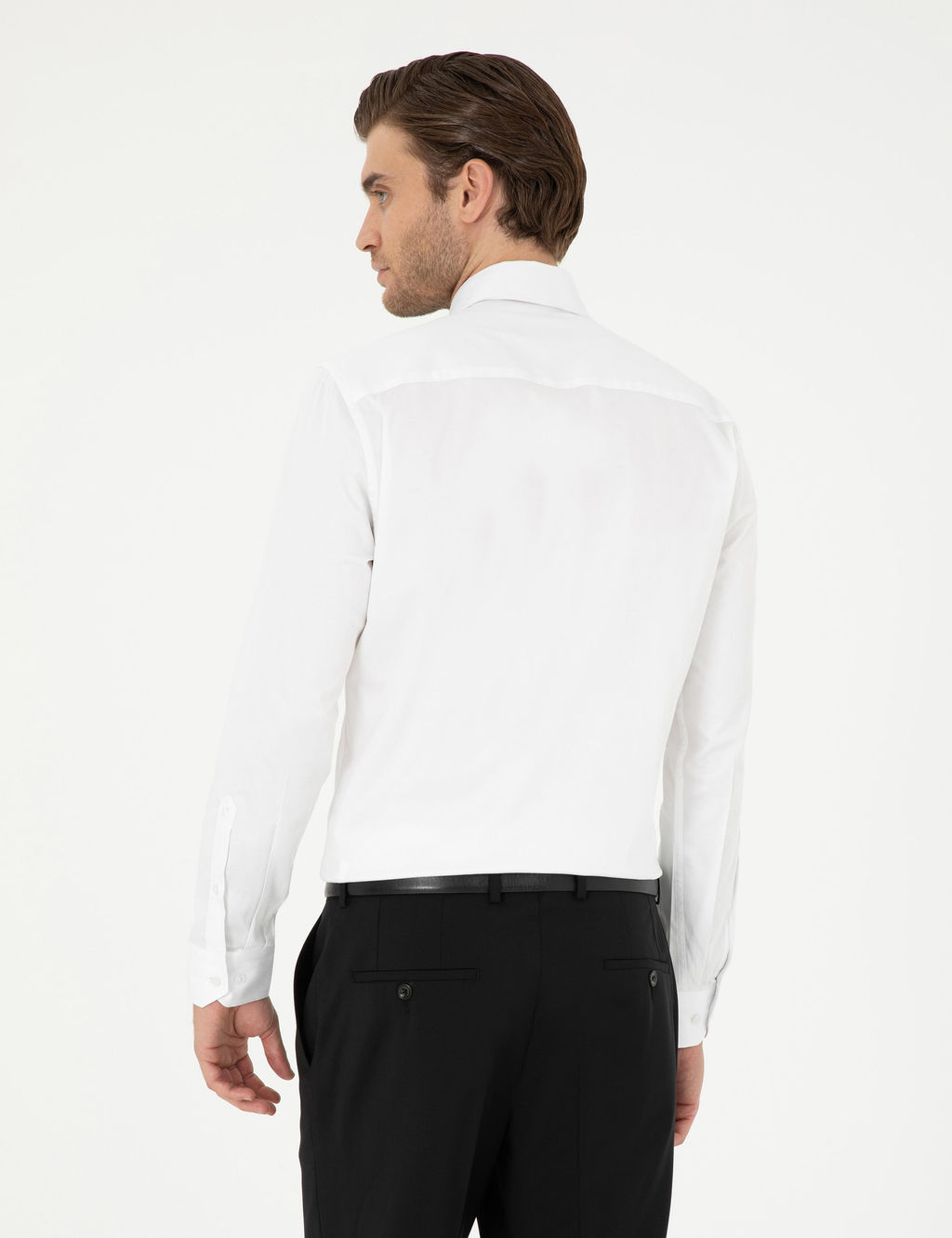 Beyaz Ex. Slim Fit Uzun Kollu Basic G_mlek