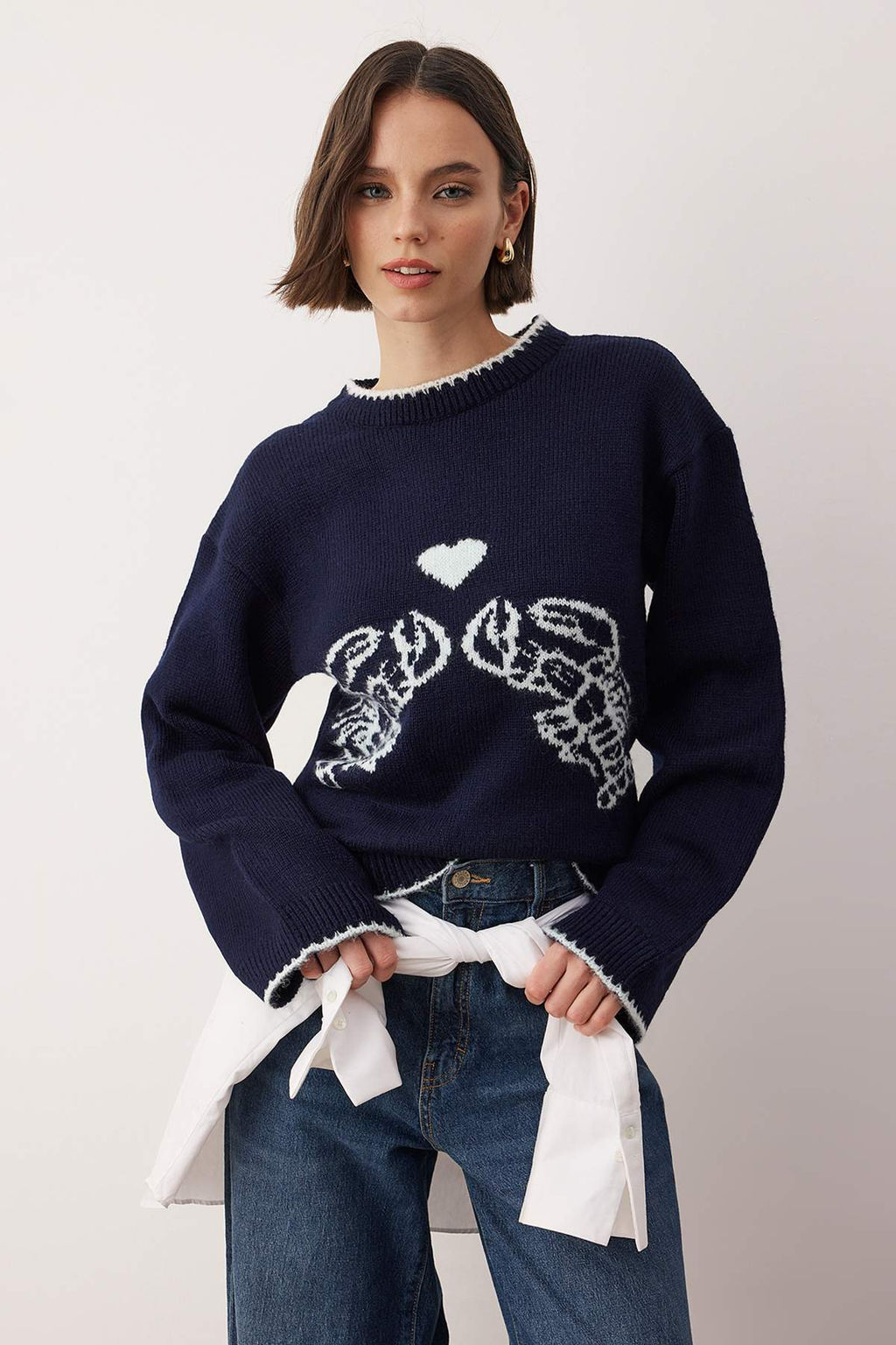 Teen K?rm?z? Yumusak Dokulu Desenli Triko Kazak TWOAW26KZ00150 - Trendyolmilla фото 7