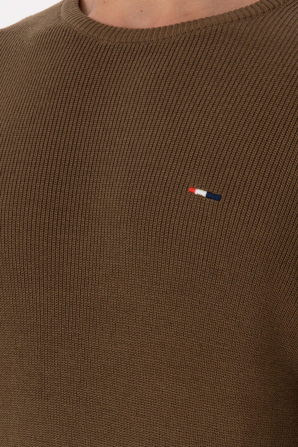 Erkek Slim Fit Bisiklet Yaka Haki Basic Kazak - U.s. polo assn фото 7