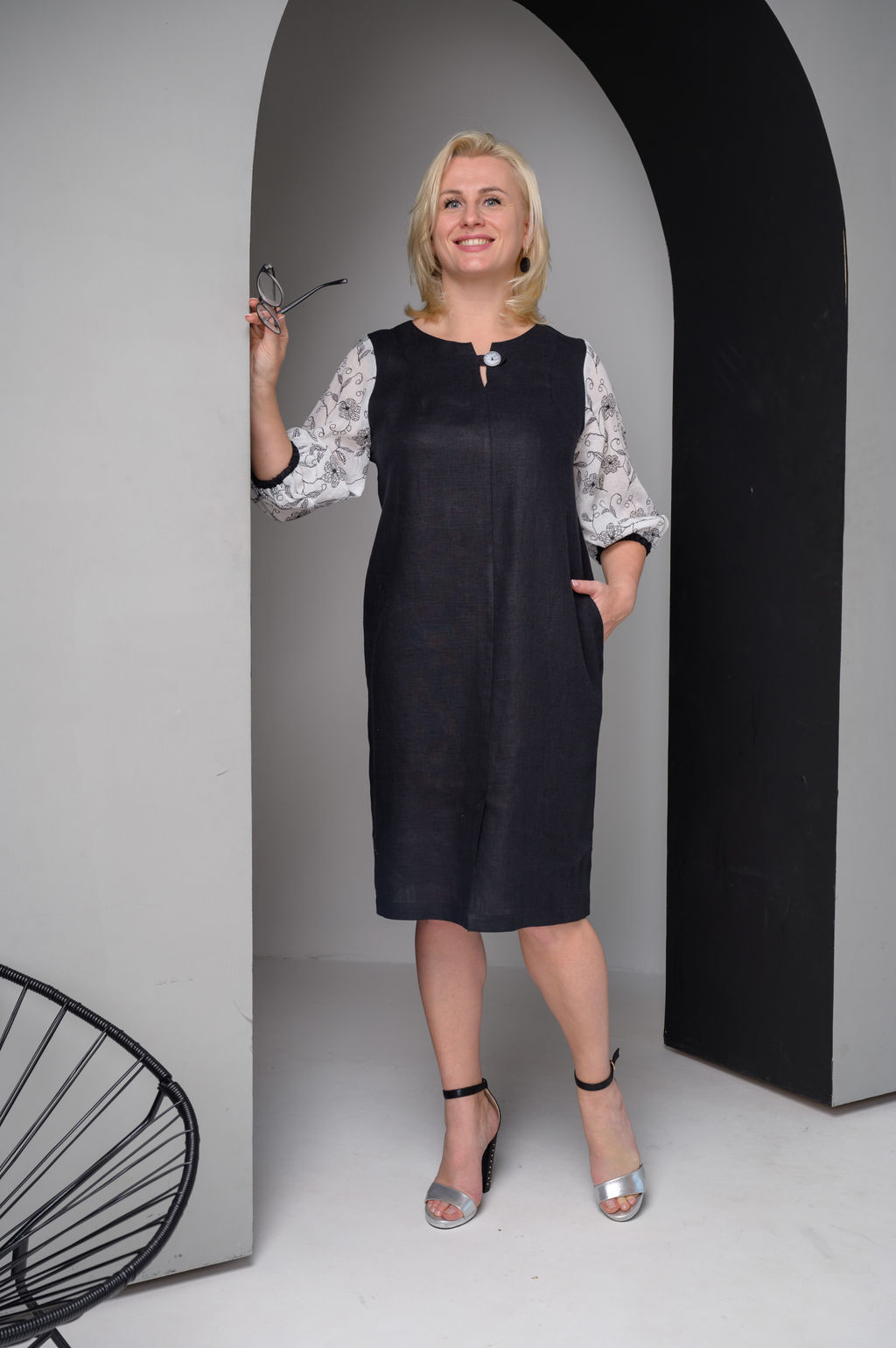 100% ЛЁН Платье футляр - Новый лен фото 4