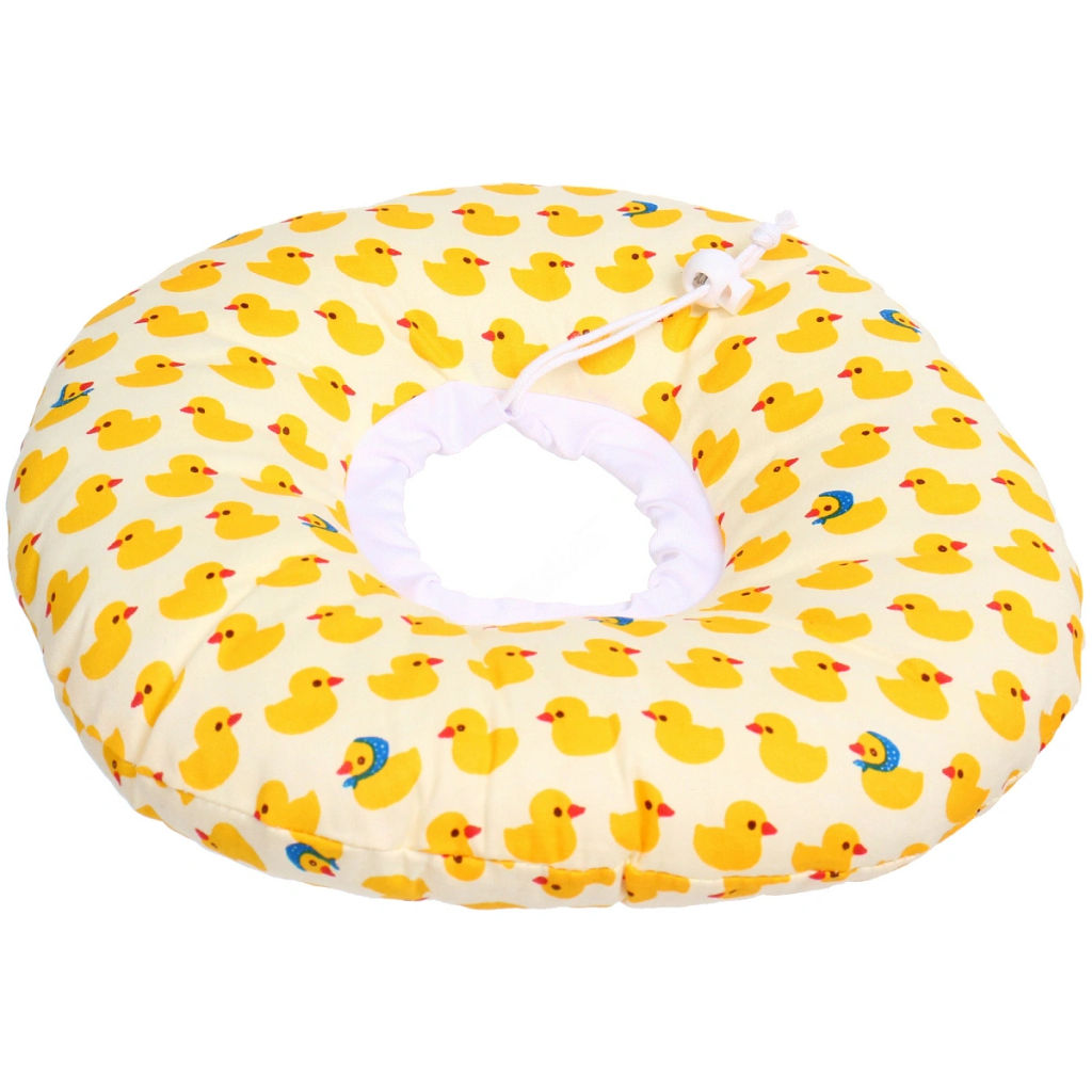 Воротник ветеринарный на кулиске "ЛЮБИМЫЙ БРО", уточки, р M, окружность шеи 17-27см (лейбл)