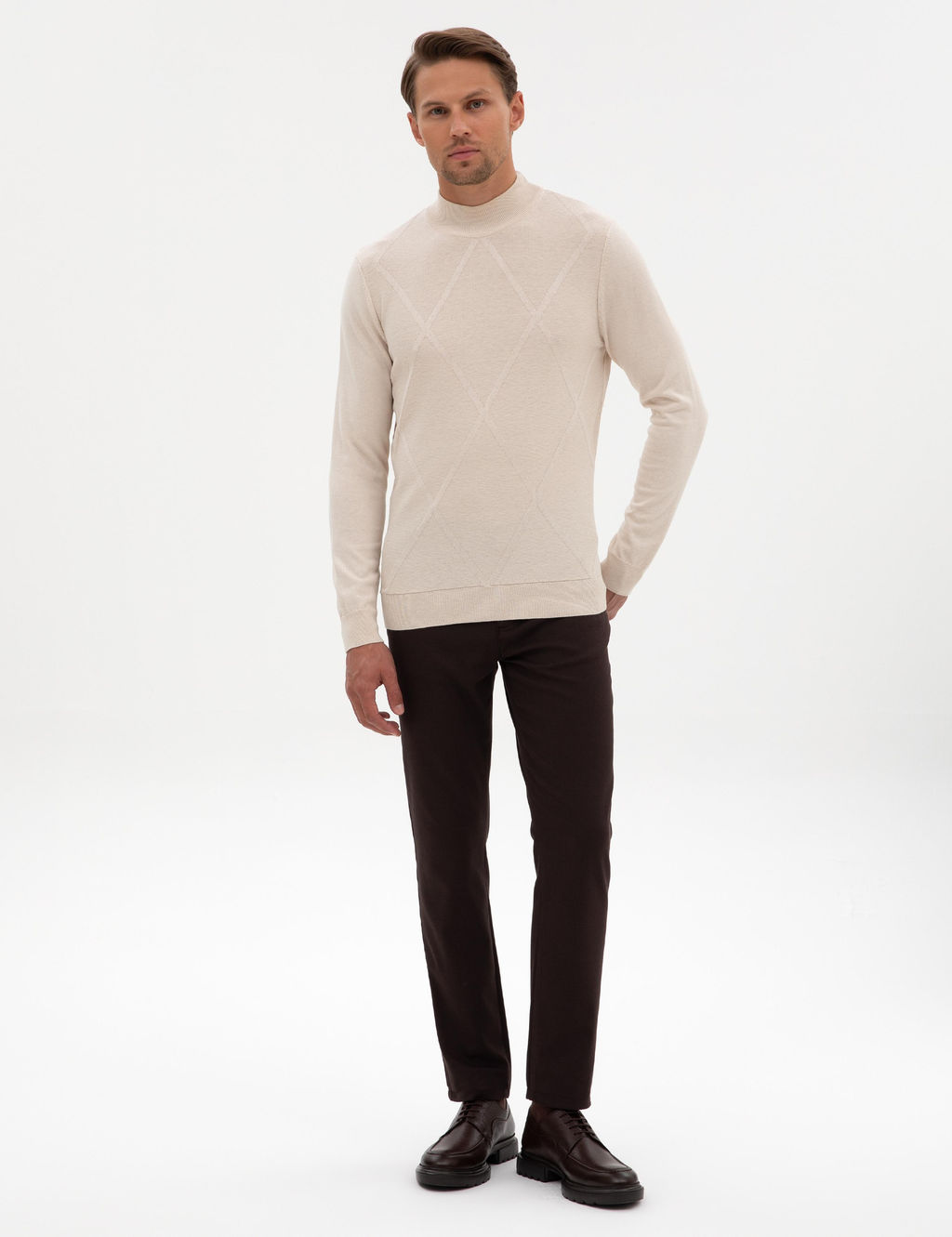 Kahverengi Slim Fit Kanvas Pantolon - Pierre cardin фото 3