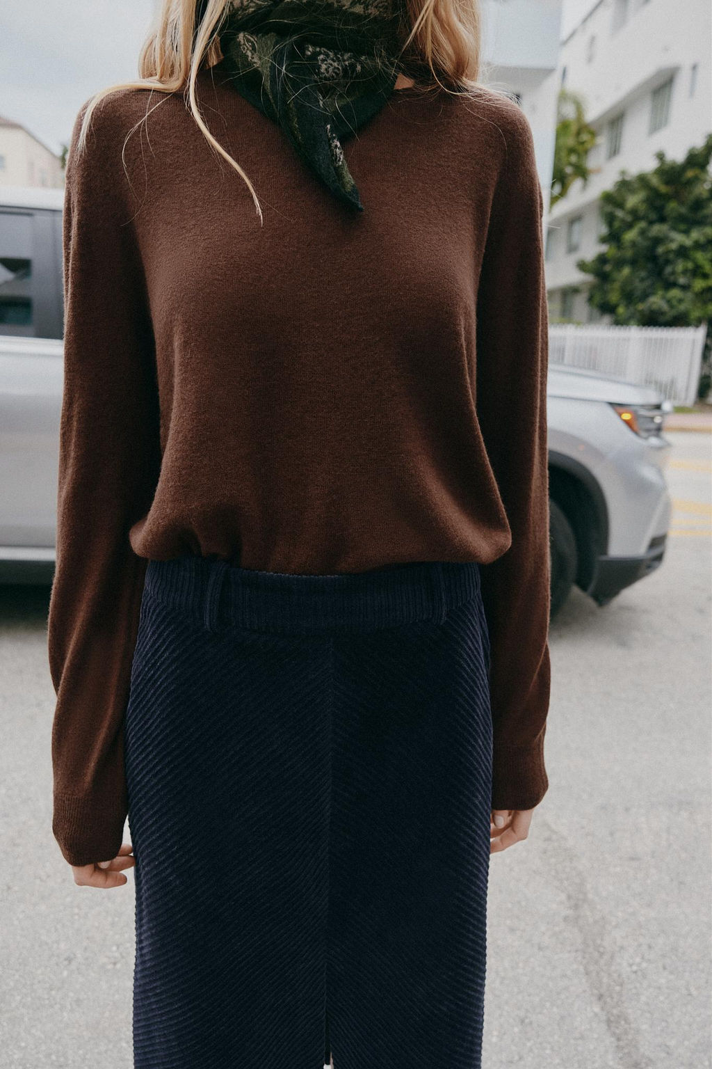 STRAIGHT CORDUROY MIDI SKIRT - Zara фото 2