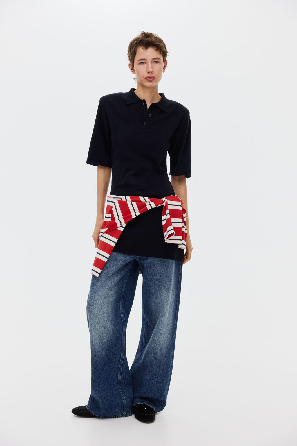 Fine-knit polo dress - H&m фото 4