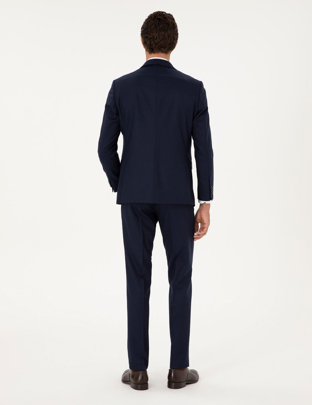 Koyu Lacivert Slim Fit Tak_m Elbise