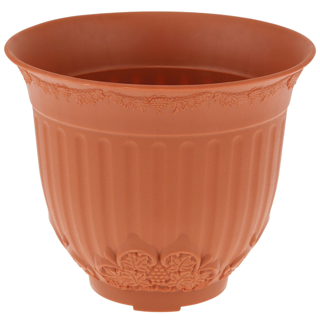 Терракот Горшок для цветов 1,7л, с поддоном, д17см, h14см, резной орнамент, морозостойкий полипропилен, т.м. NECO (Россия) - Домашняя мода фото 3