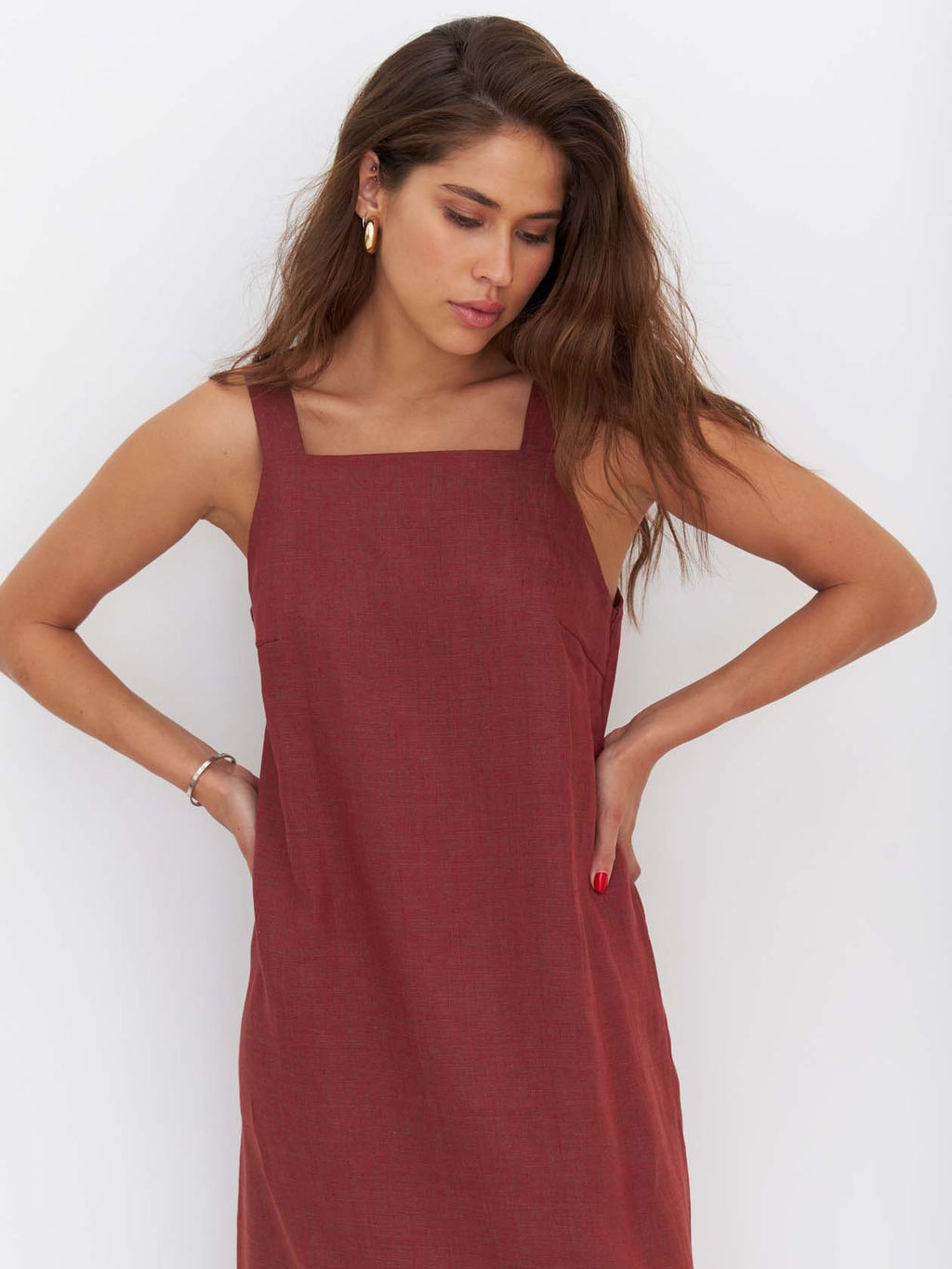 Сарафан длинный D010 1_RED/Красный