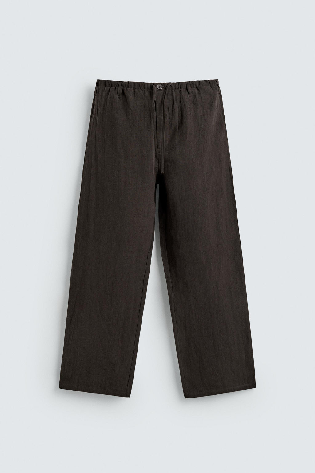 PANTAL?N RELAXED FIT 100% LINO / Marr?n oscuro - Zara фото 6