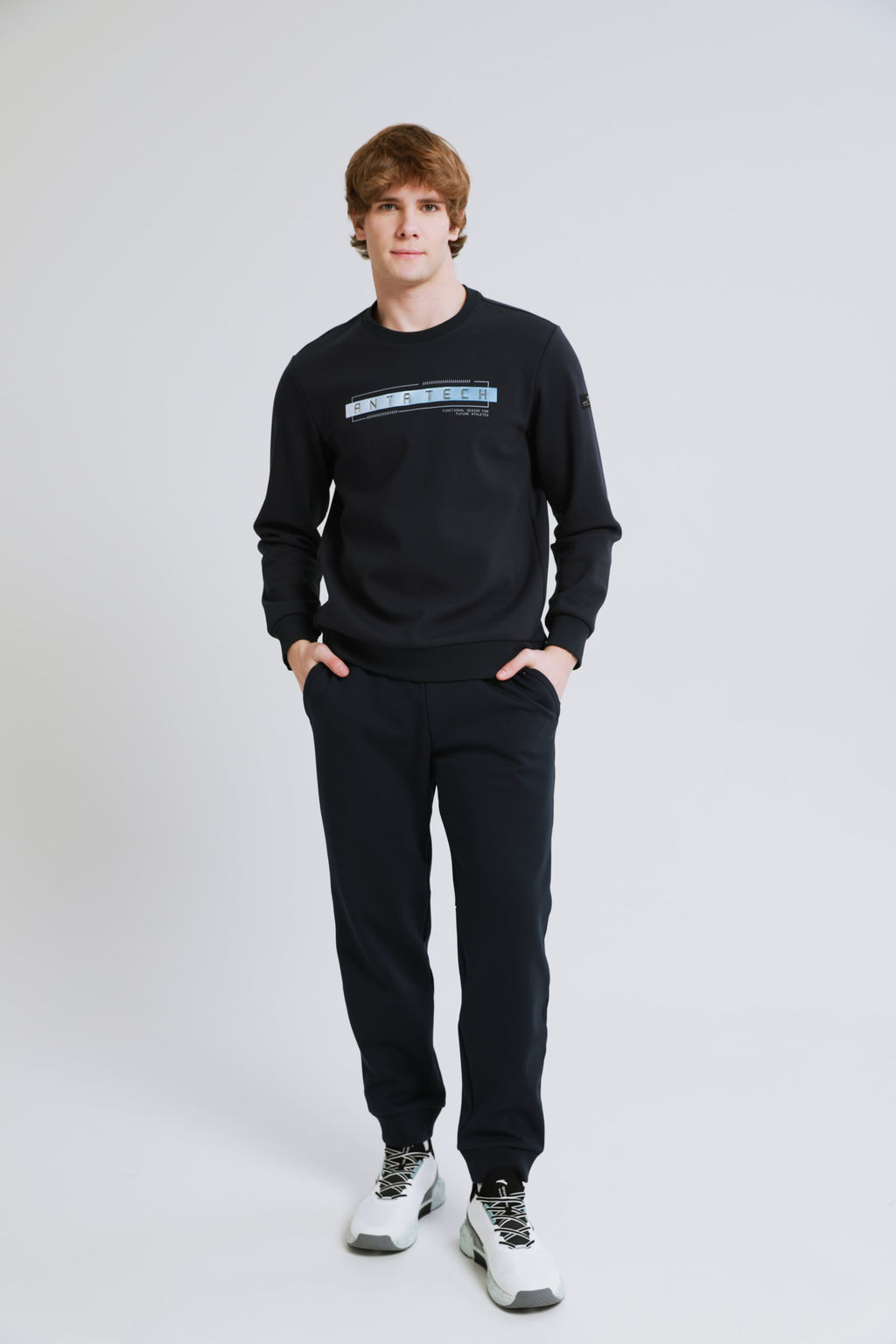 Свитшот с флисом Тёмно-синий - Anta фото 4