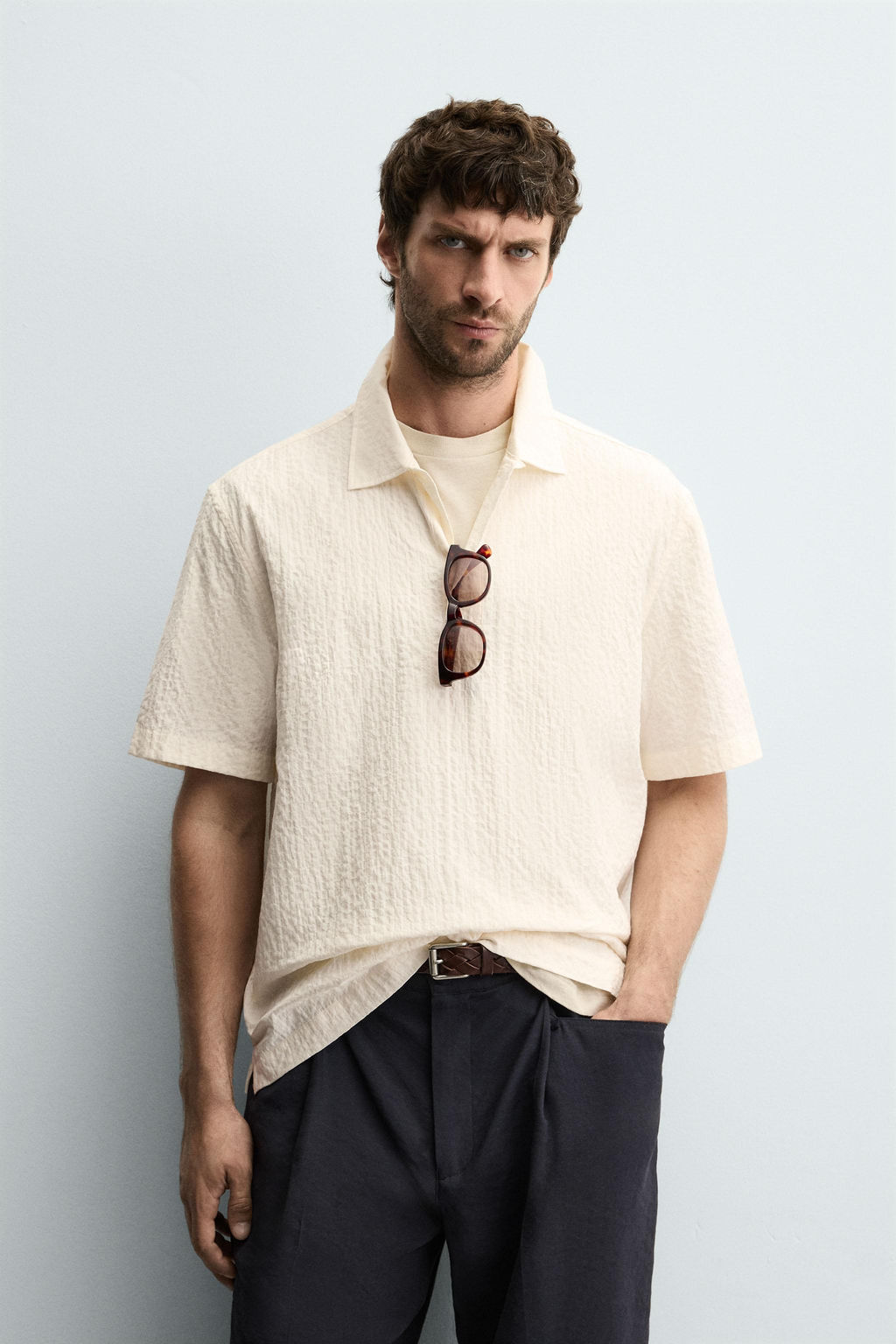 SEERSUCKER POLO SHIRT - Zara фото 2