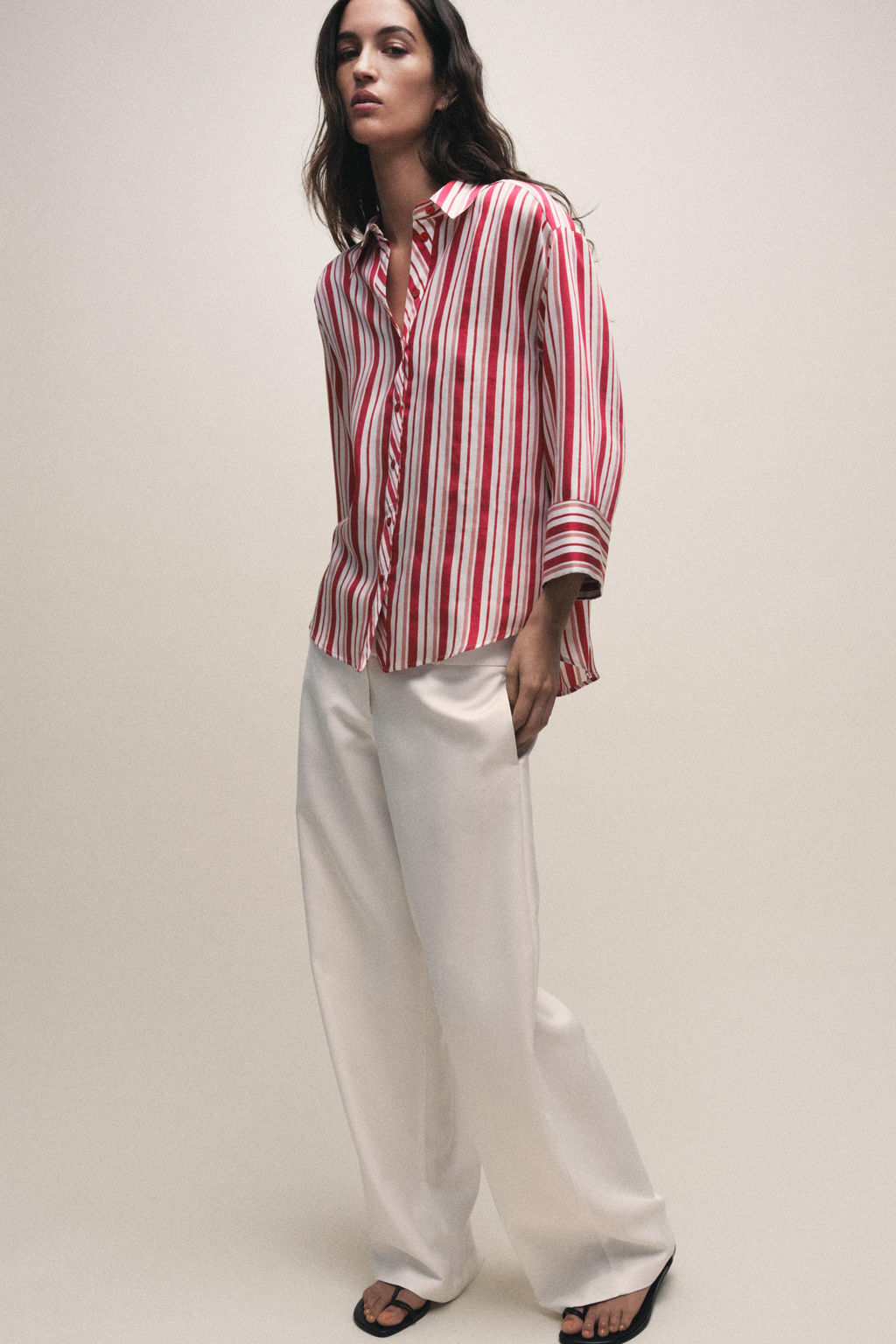 STRIPED SHIRT WITH TURN-UP SLEEVES - Zara фото 10