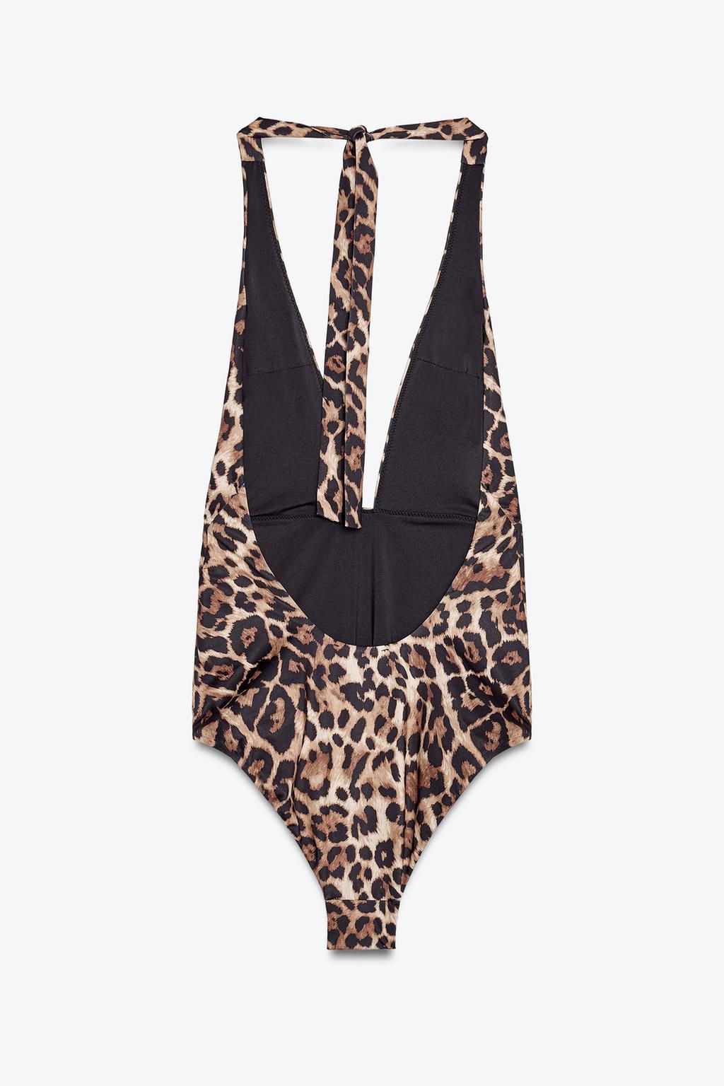 ANIMAL PRINT HALTER SWIMSUIT - Zara фото 6