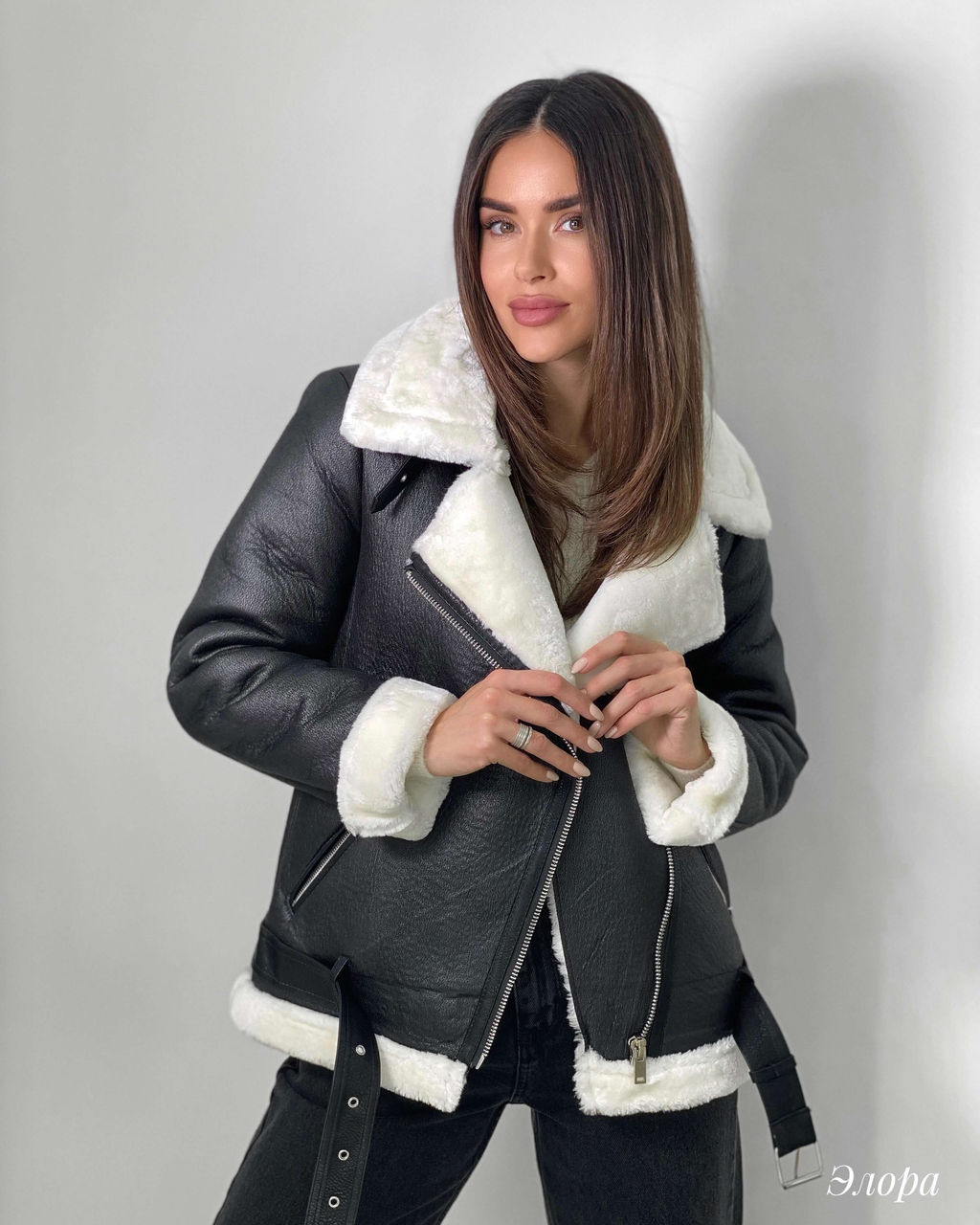 Дубленка Элора (черный) - Nadi bordo фото 8