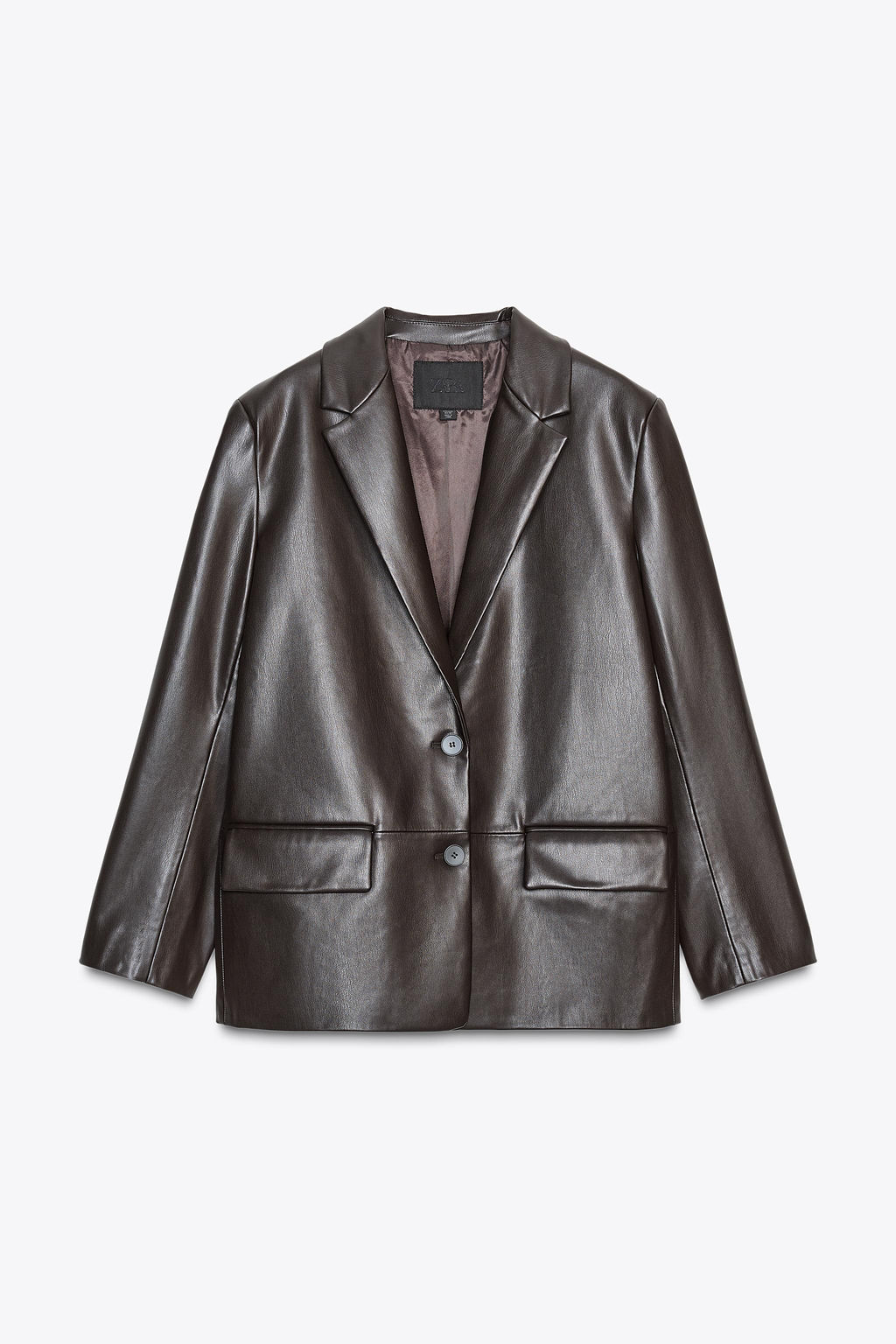 FAUX LEATHER STRAIGHT BLAZER - Zara фото 5