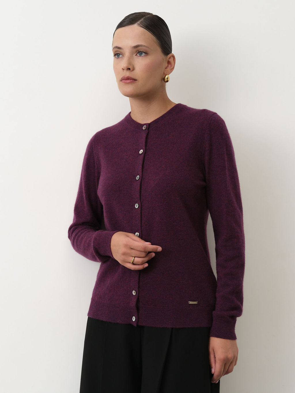 Кардиган из кашемира 08179 пурпурный