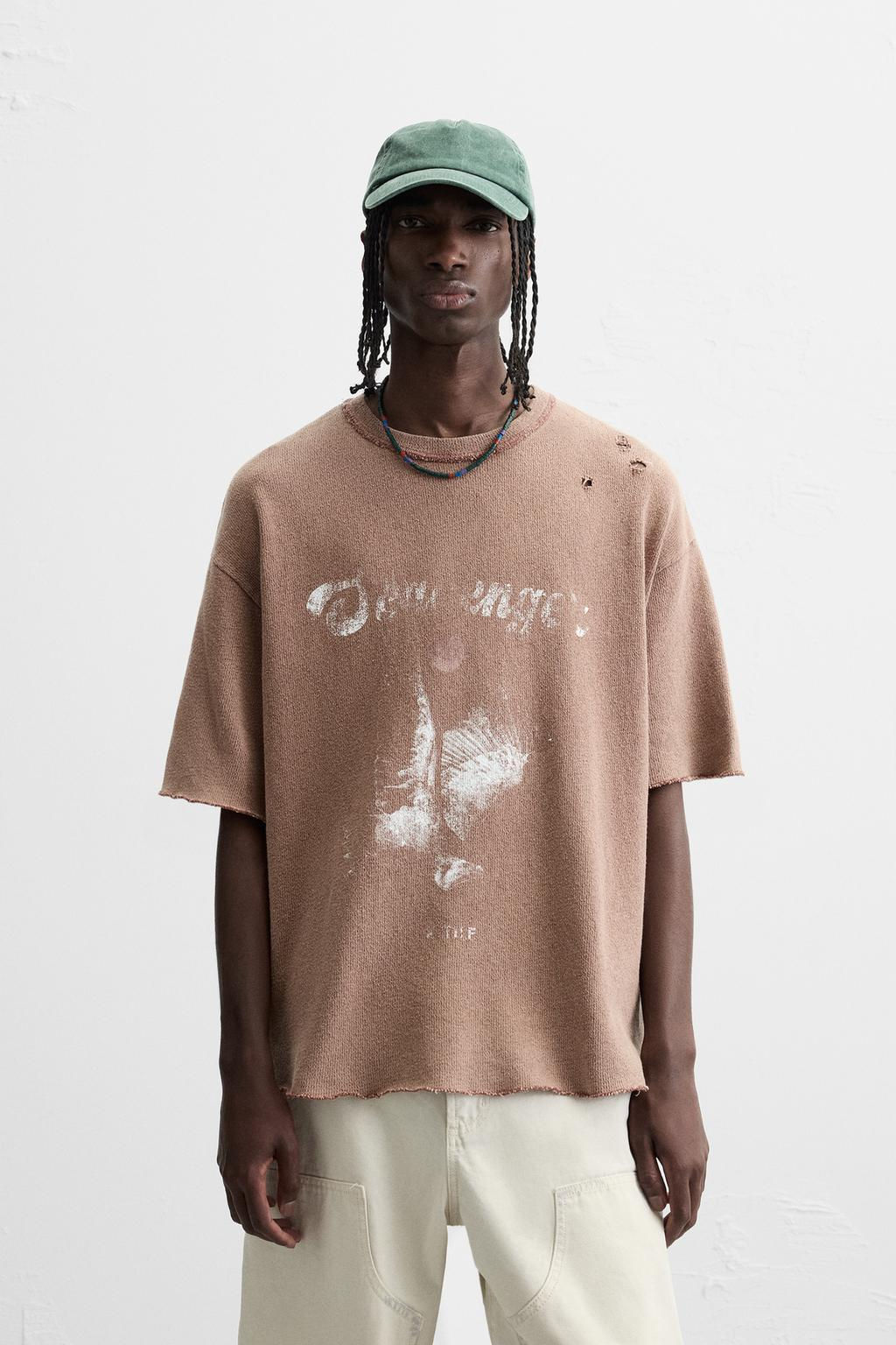 CONTRAST PRINT KNIT T-SHIRT - Zara фото 2