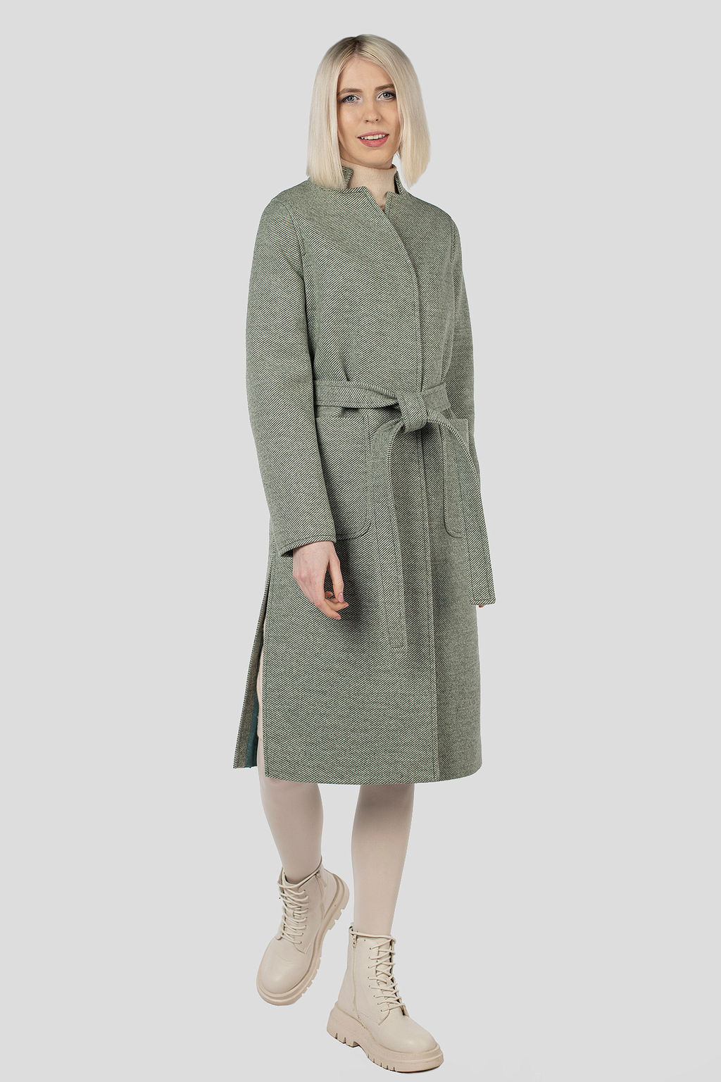 Пальто женское демисезонное (пояс) - El podio фото 3