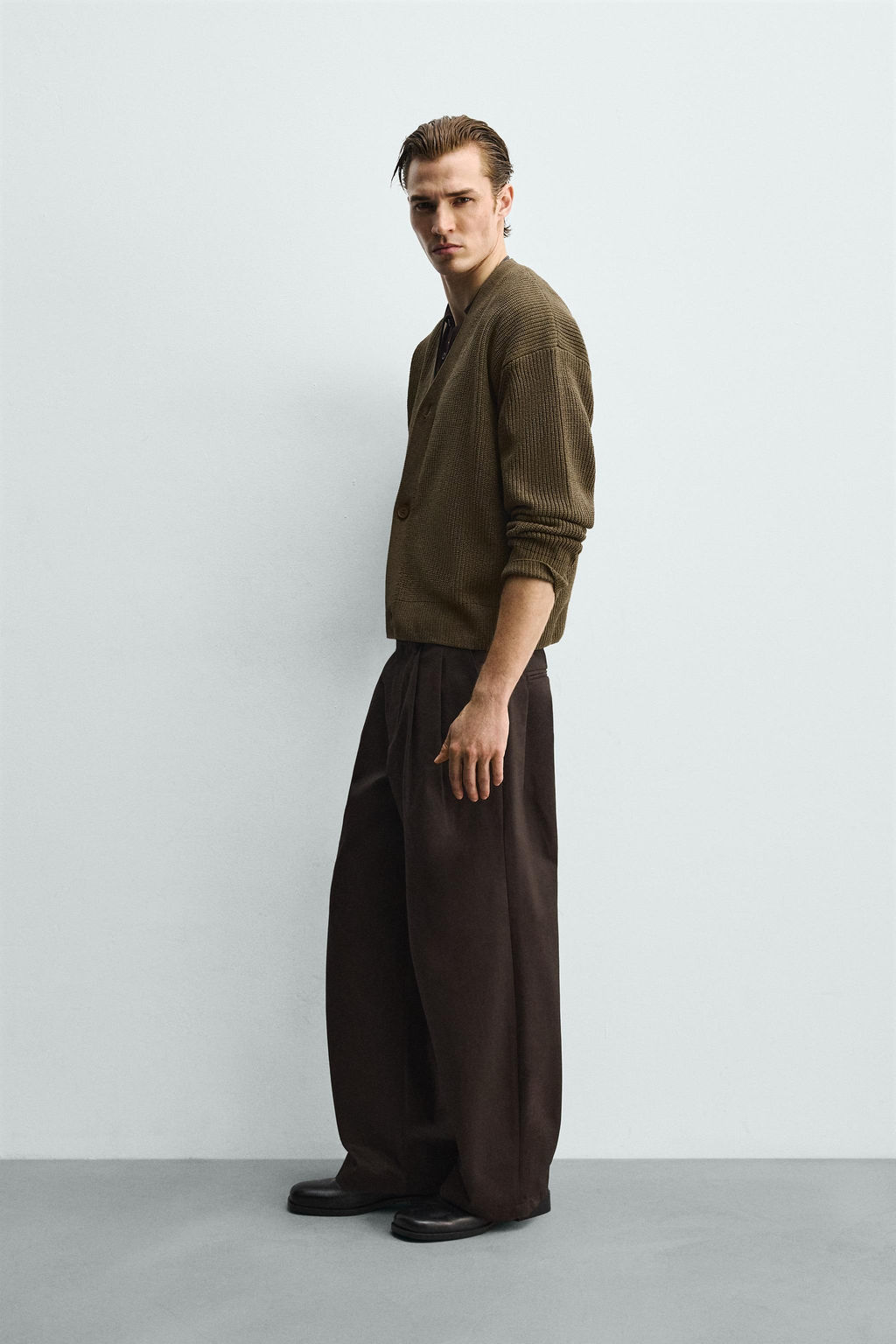 TEXTURED RELAXED FIT CARDIGAN - Zara фото 4