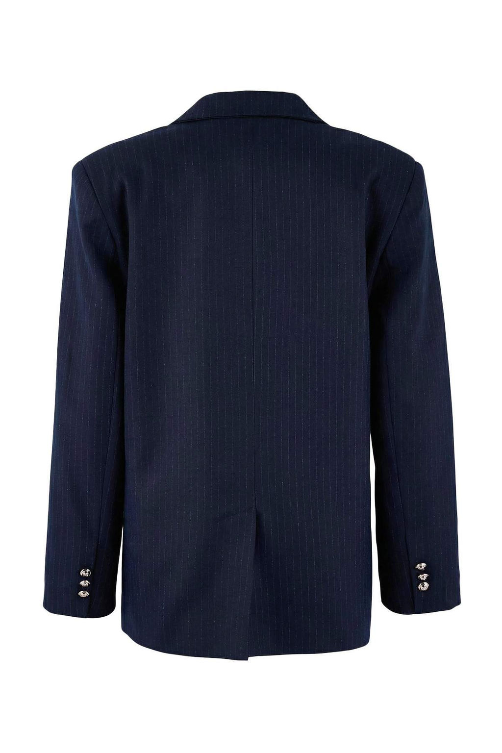 Lacivert Gumus Dugmeli Fitted/Vucuda Oturan Dokuma Astarl? Vatkal? Blazer Ceket TWOSS26BC00015