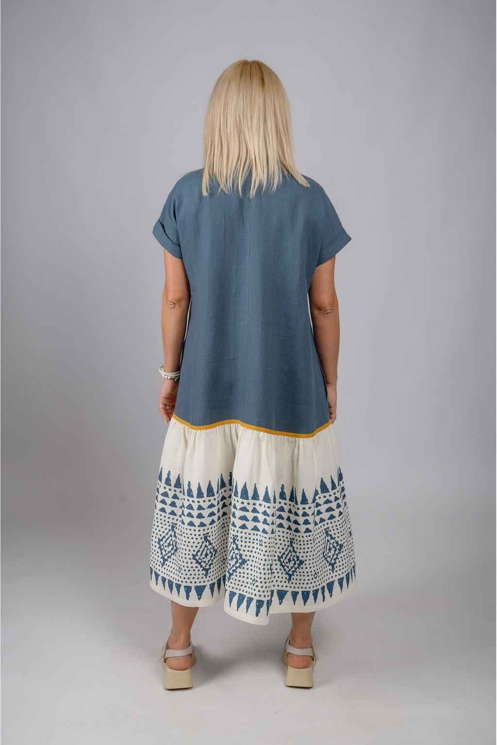 Ярусное платье из  100% умягченного льна - Новый лен фото 3