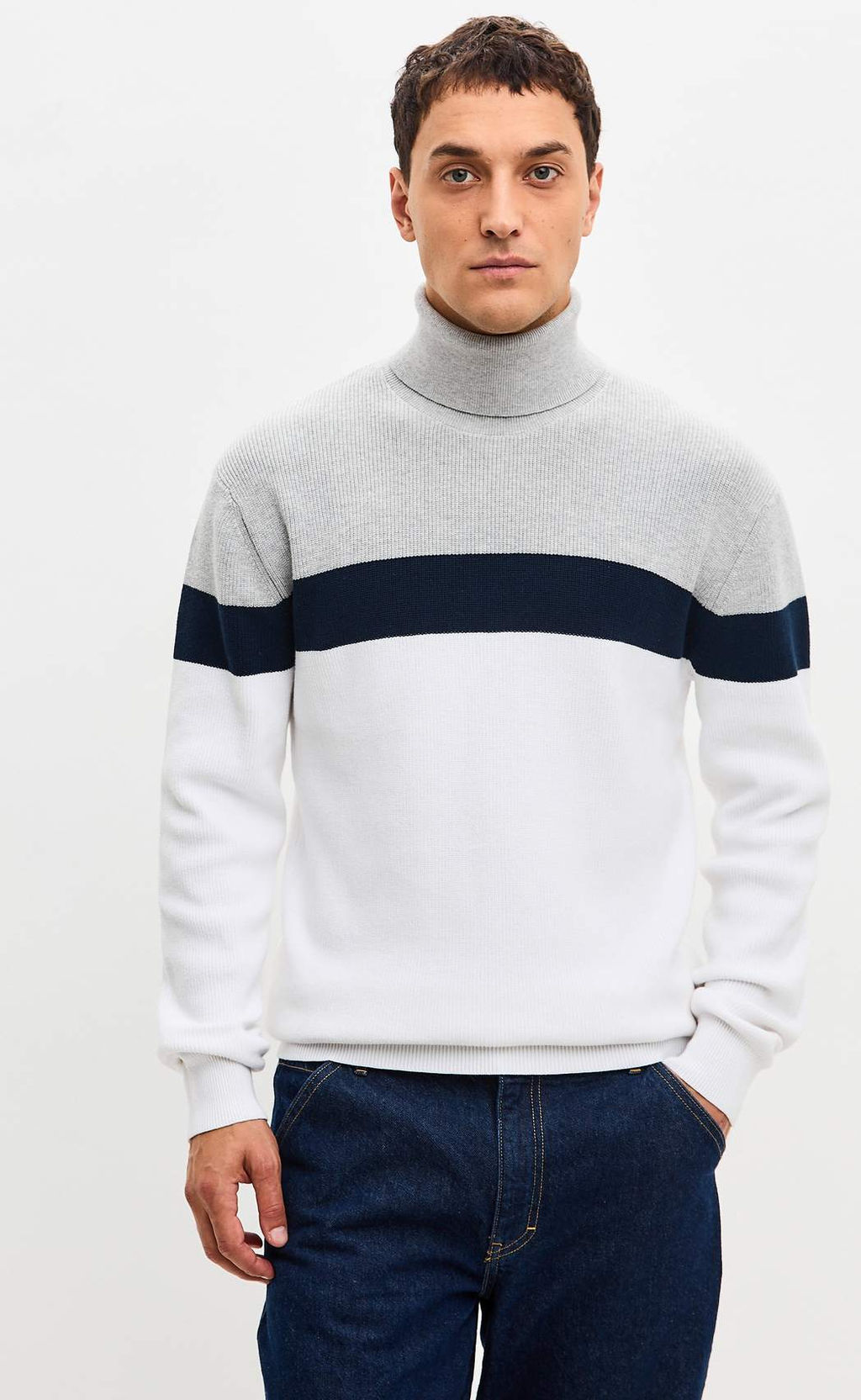 Джемпер P521-1569 white/grey