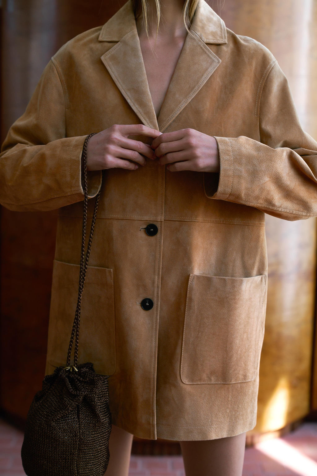CHAQUETA 100% PIEL ANTE / Tostado - Zara фото 14