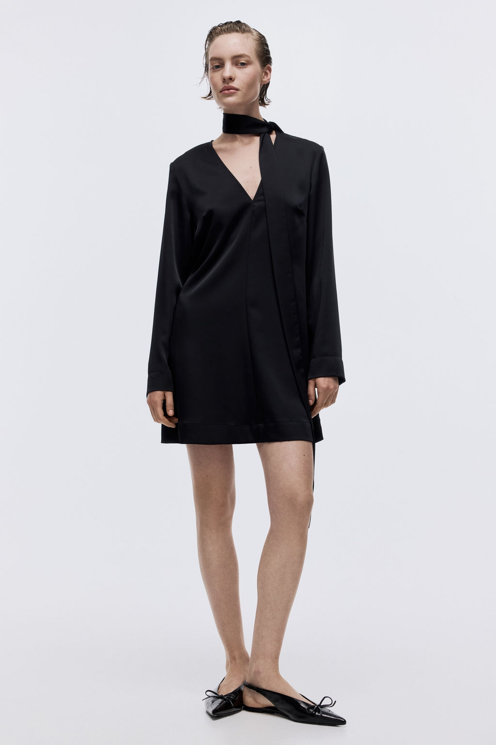 Vestido de sat?n con fular - H&m фото 4