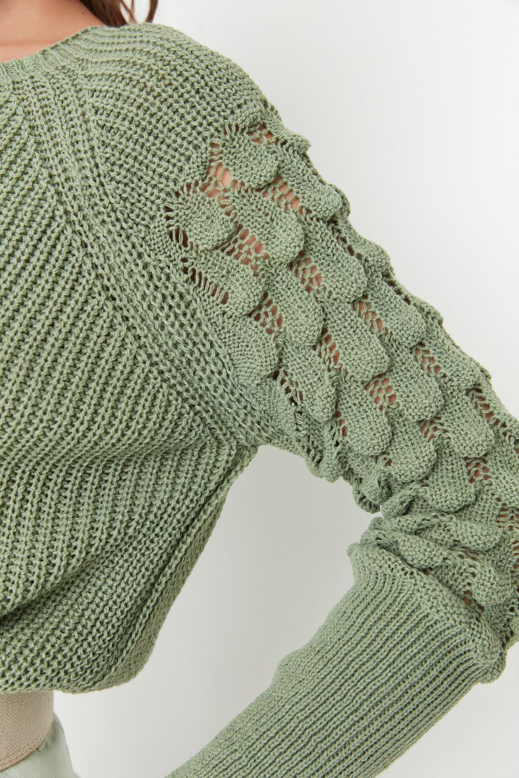 Mint Dokulu Bisiklet Yaka Triko Kazak TWOAW20KZ0130 - Trendyolmilla фото 4