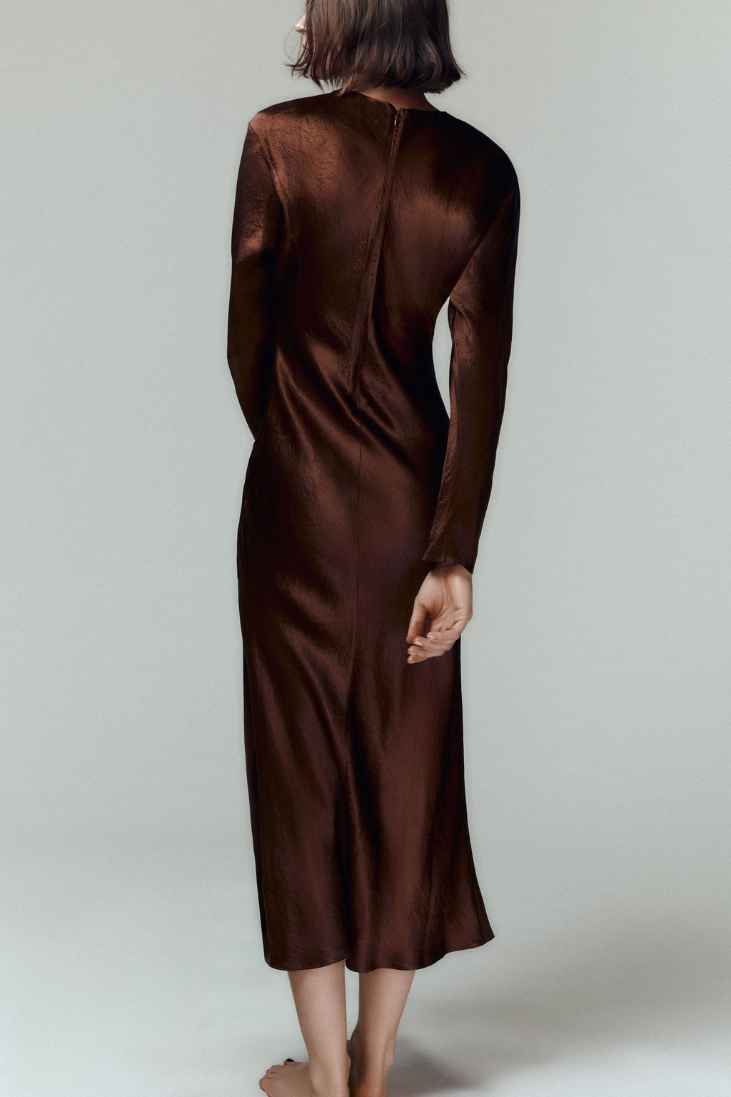 CRUMPLED PLEATED MIDI DRESS - Zara фото 2